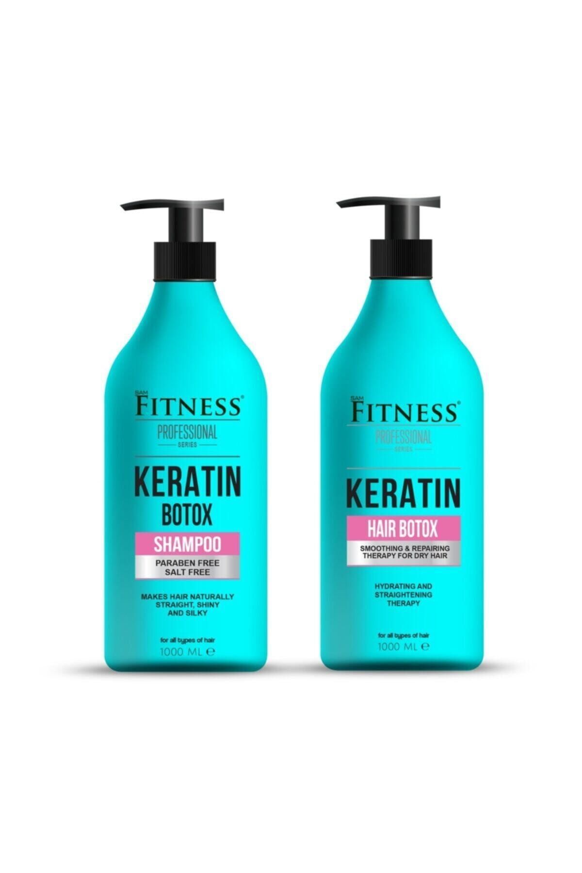 Fitness Professional Keratin Onarıcı Yıpranmış Kuru Saç Botoksu Hair Botox Ve Şampuan Seti 1000 ml Yeni