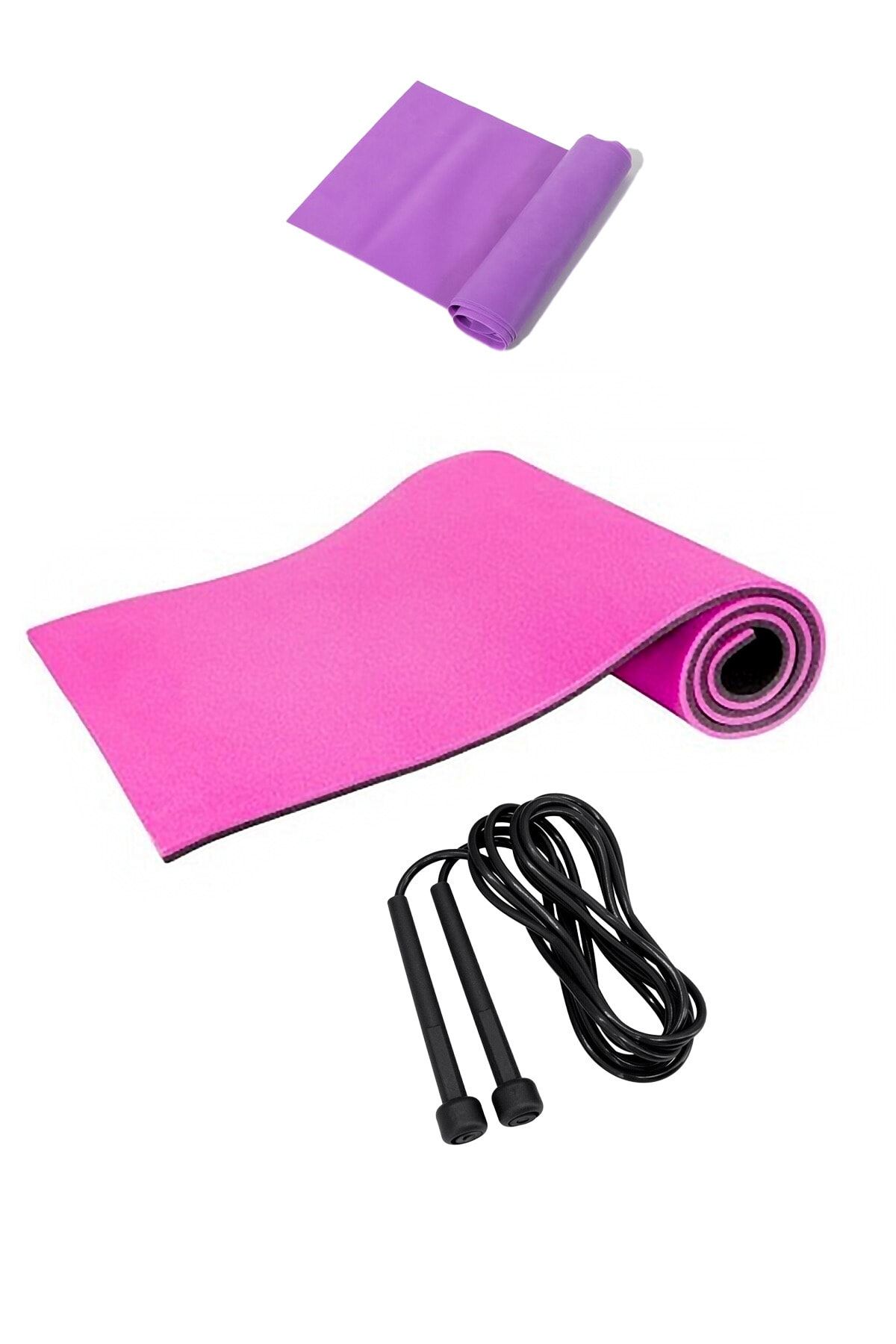 Tosima 8mm Pilates Matı Egzersiz Lastiği Ve Atlama Ipi Seti Yoga Matı Egzersiz Minderi
