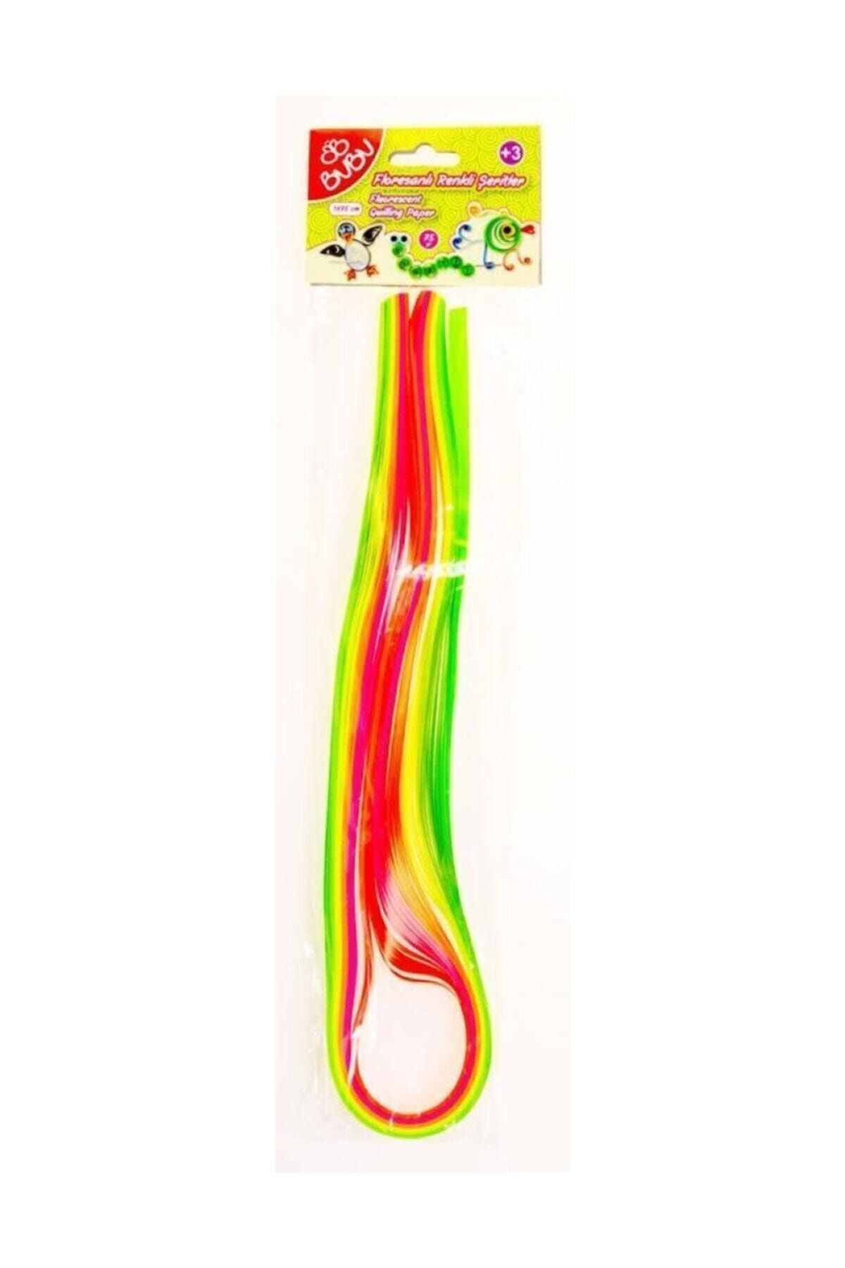 Bubu Bu-bu Floresanlı Renkli Şeritler Quilling 1x75 cm 120 gr