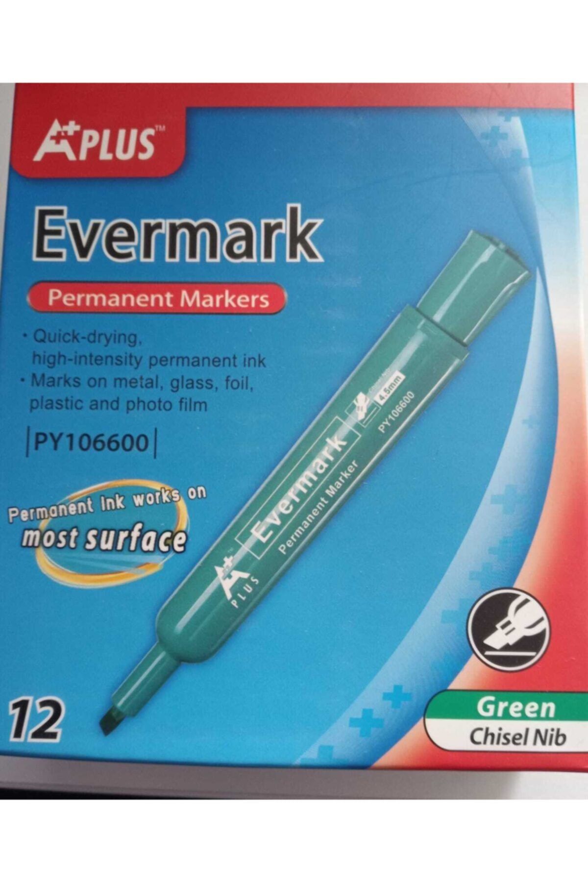 A PLUS Evermark Yeşil Permanent Kalem 12'li Kutu