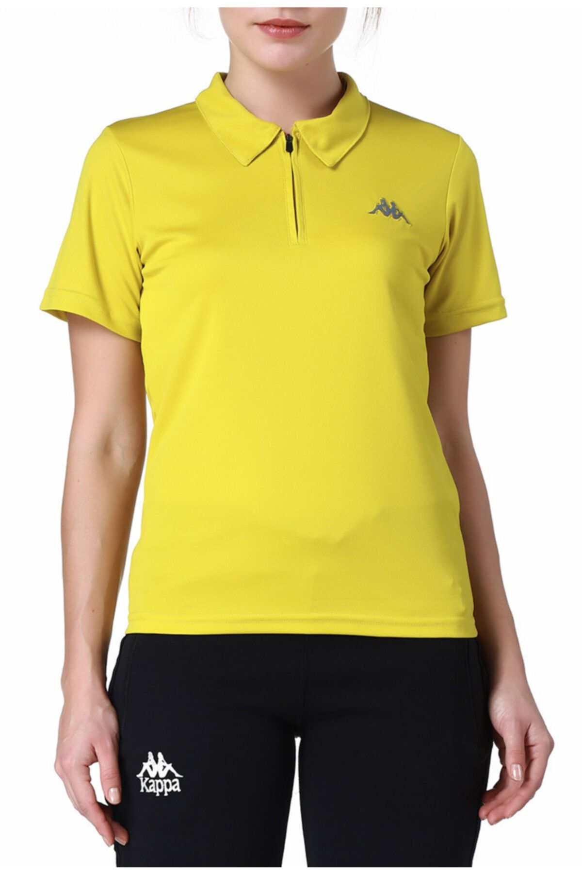 Kappa Kadın Sarı Polo Slim Fit T-shirt