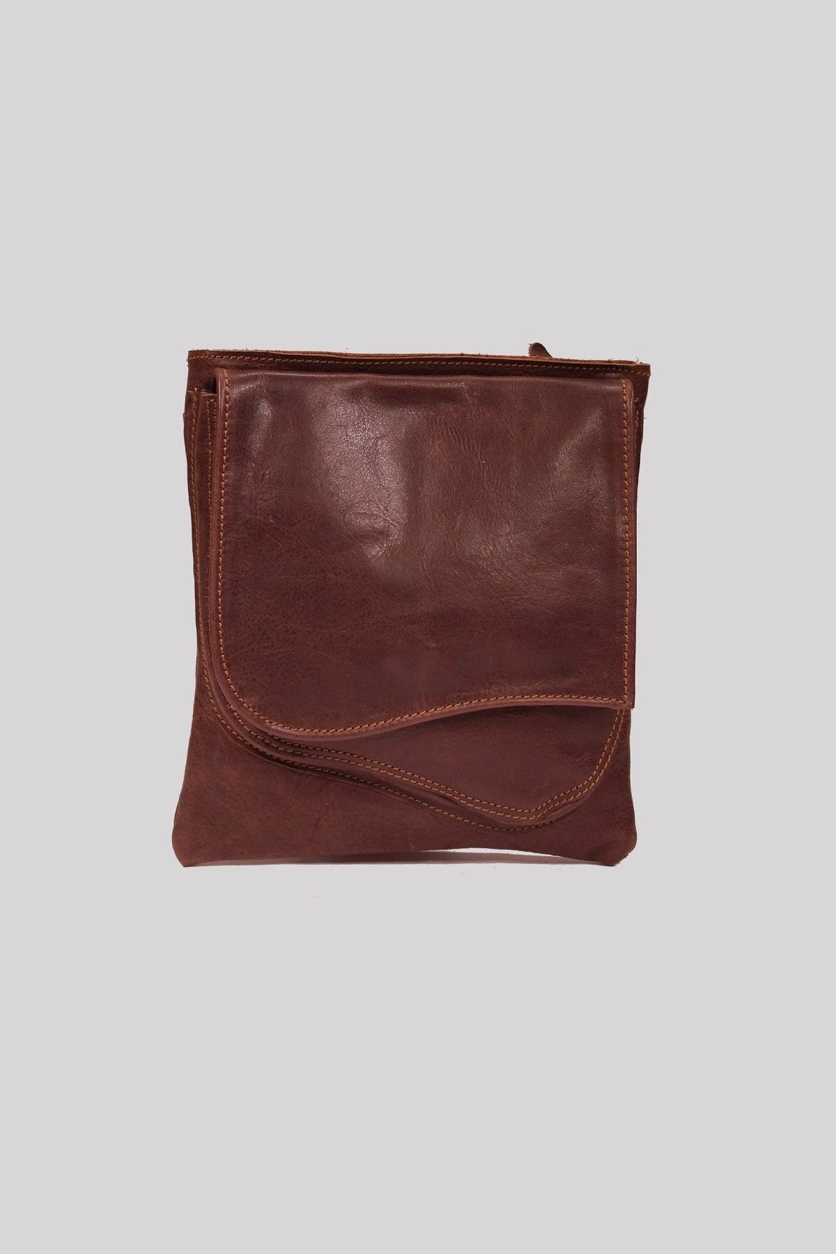 Galata Leather El Yapımı Deri Postacı Çantası - Edınburgh - Koyu Kahve