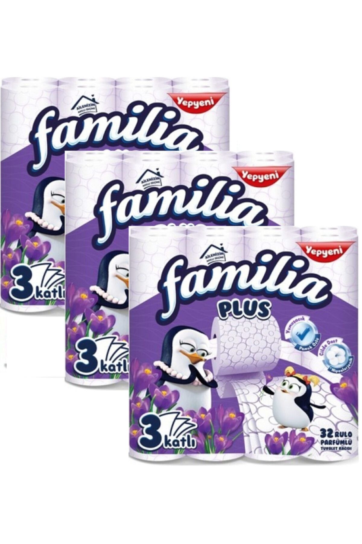 Familia Plus Parfümlü Tuvalet Kağıdı 32 Rulo 3 Adet
