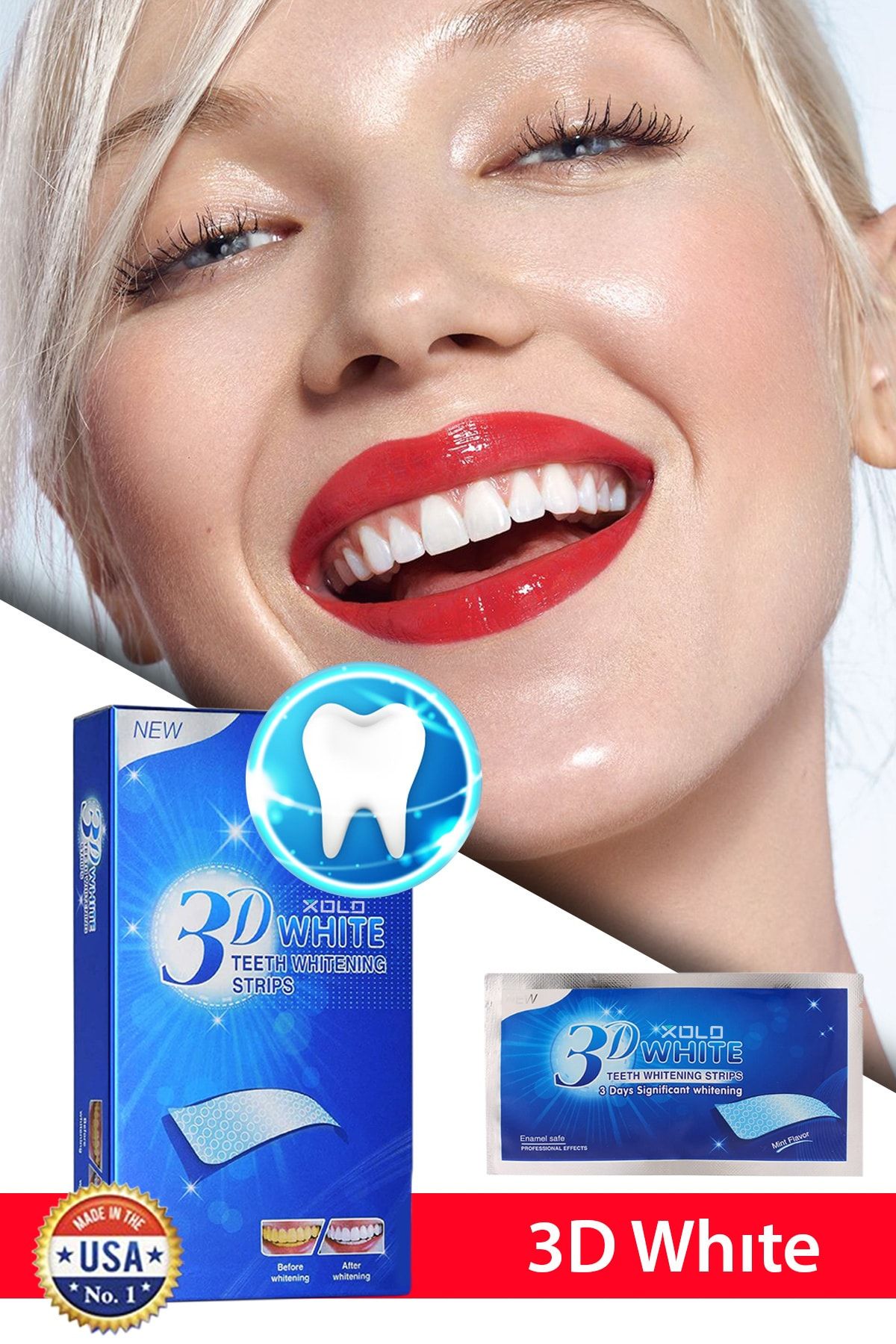 Xolo 14 Adet Diş Beyazlatma Bandı 3D White Professional Effects Diş Beyazlatma Bantları 8133458903556