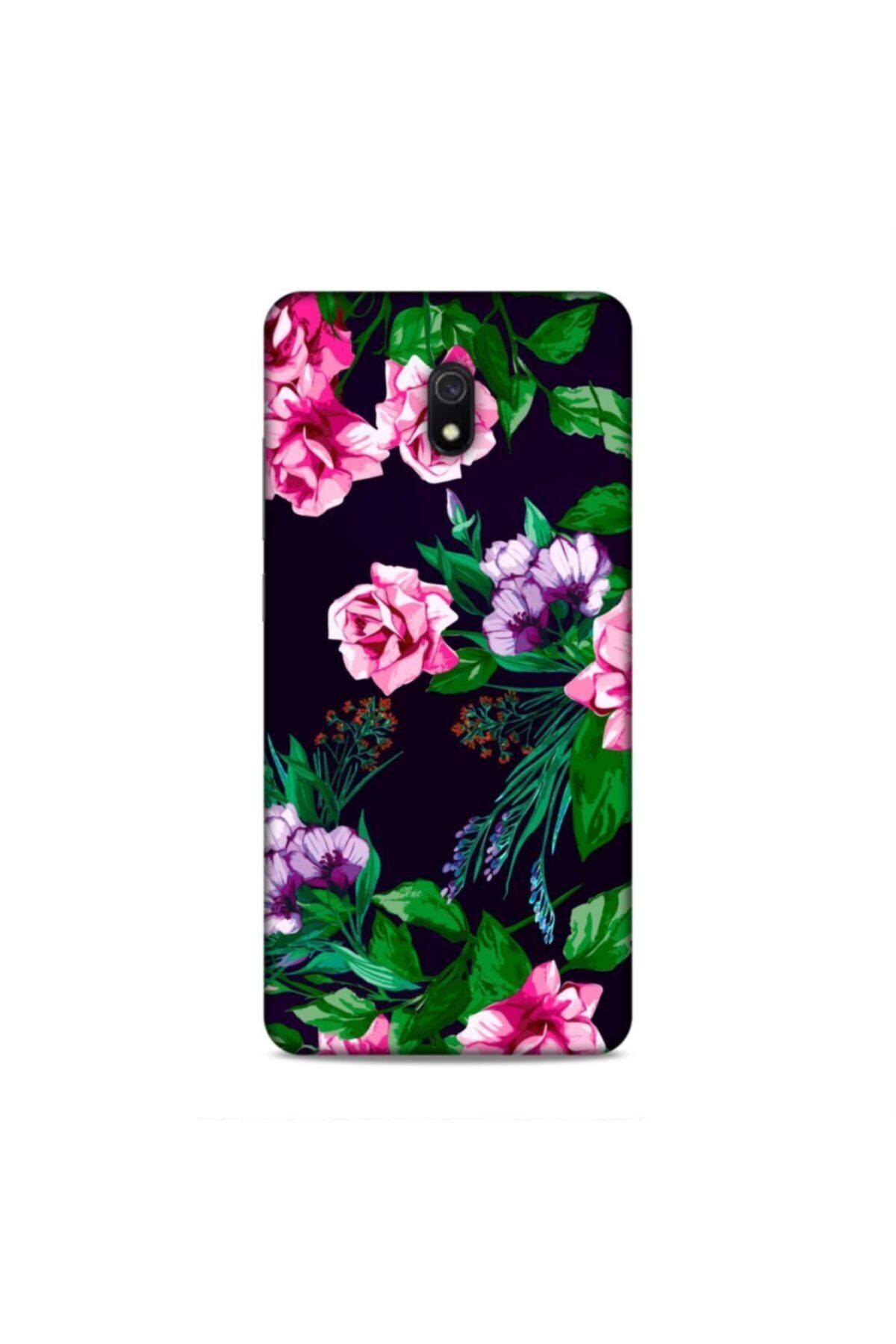 Pickcase Xiaomi Redmi Note 8 Pro Kılıf Desenli Arka Kapak Pembe Çiçekler