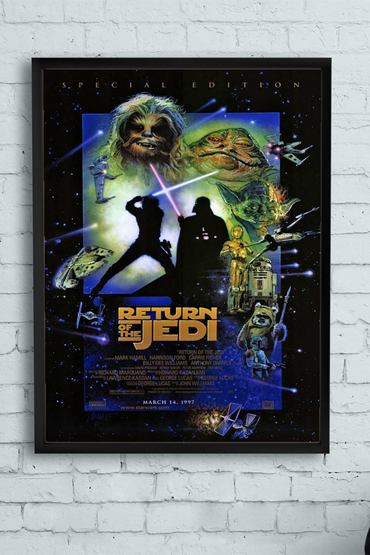 Postermanya Star Wars: Episode Vı - Return Of The Jedi-yıldız Savaşları Film Afişi Çerçeveli Tablo(50x70cm)