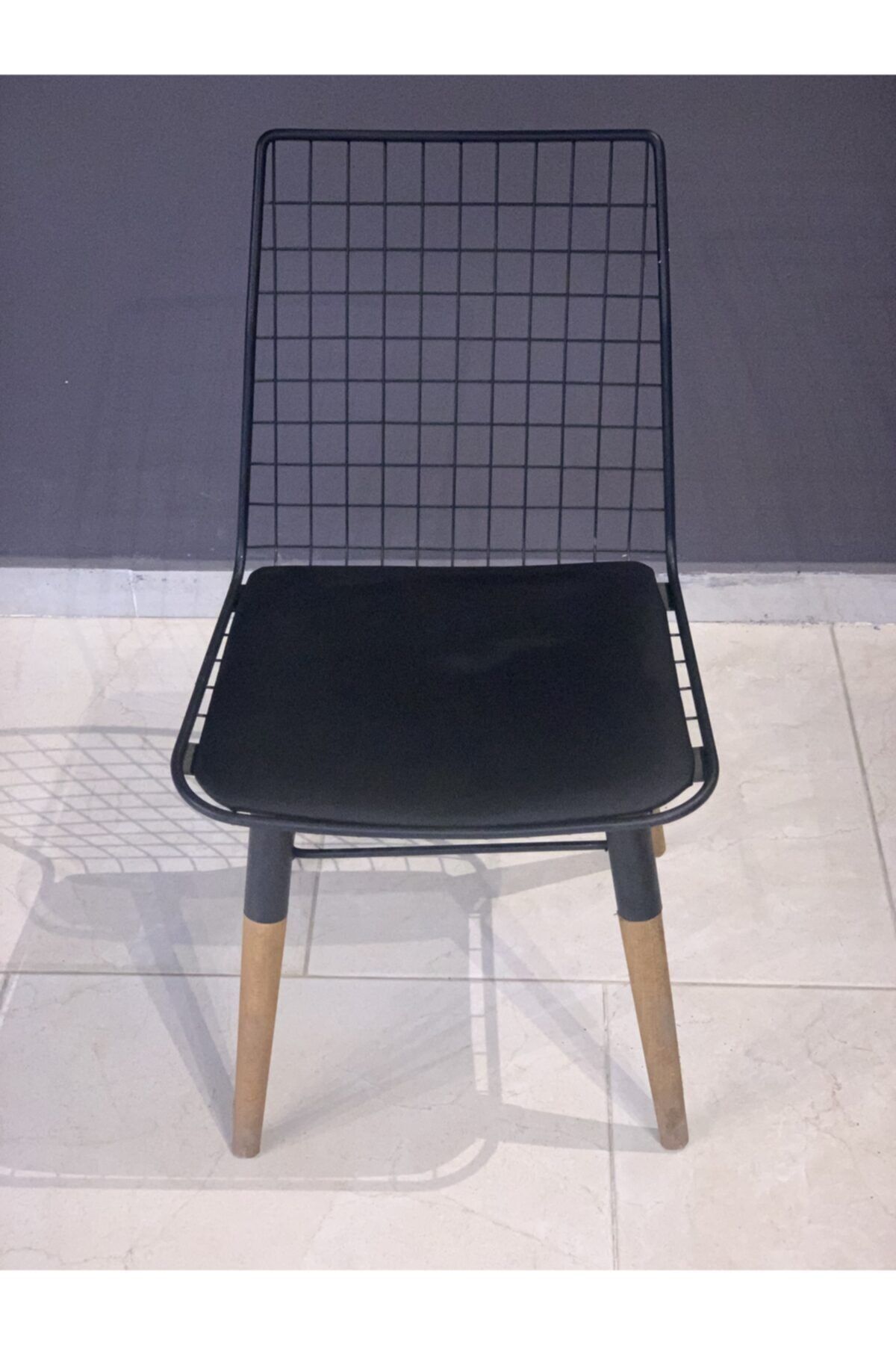 istanbul outlet Modern Ahşap Ayaklı Metal Sandalye