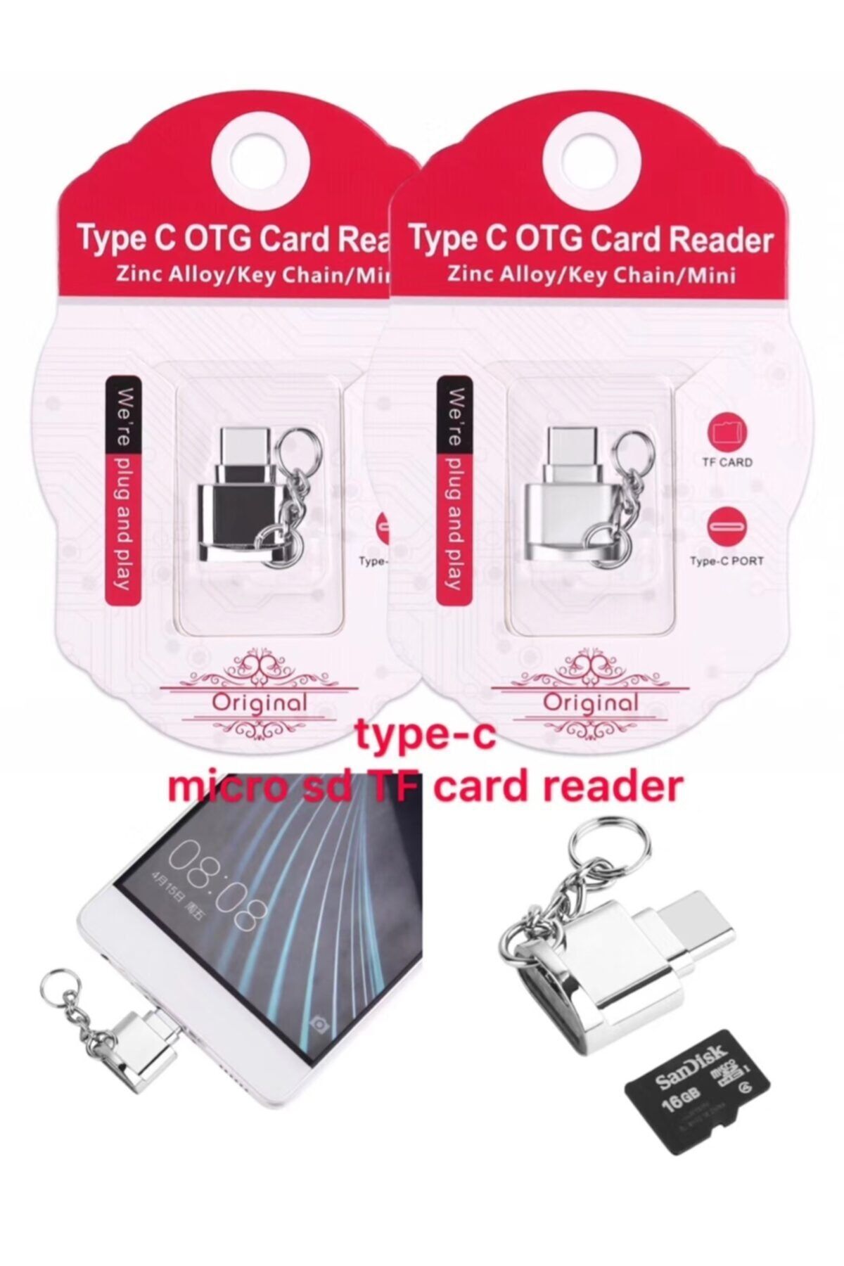 Ally Mobile Ally Mini Anahtarlık Type-c Otg Ve Hafıza Kart Okuyucu