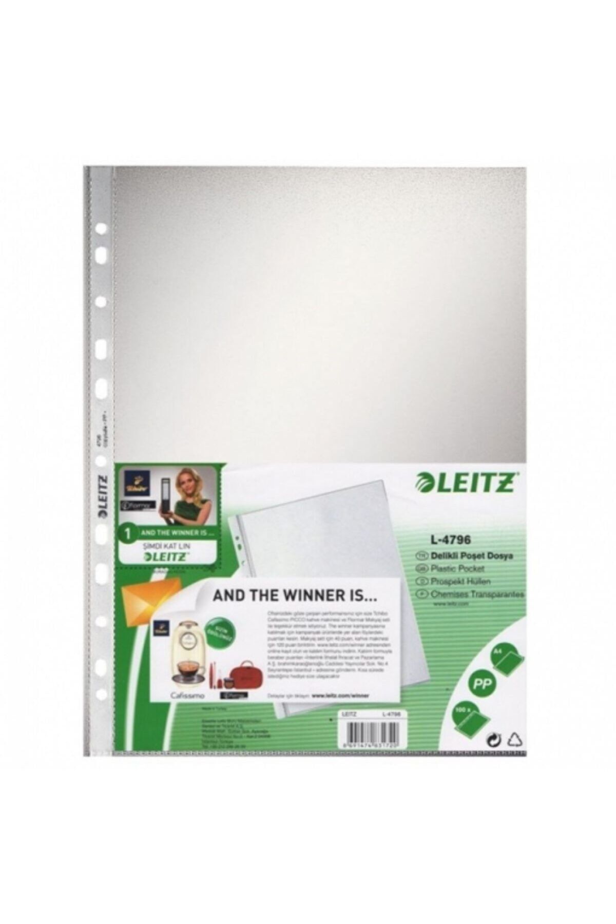 Leitz L-4796 Delikli Poşet Dosya A4 50 Mikron - 100 Adet