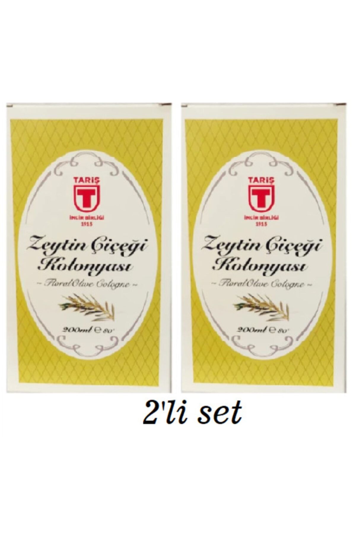 Tariş 2'li Zeytin Çiçeği Kolonyası - 200 Ml Cam Şişede