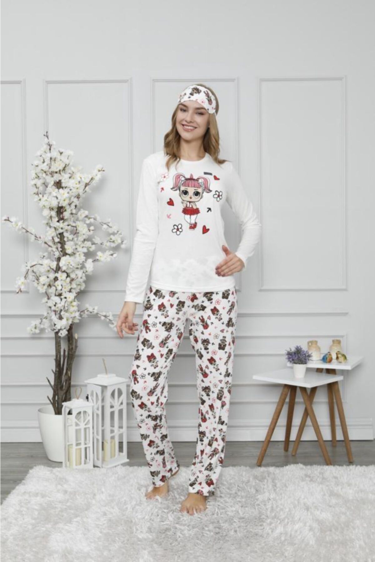 Miss Jlo Kadın Beyaz Lol Baskılı Pijama Takımı