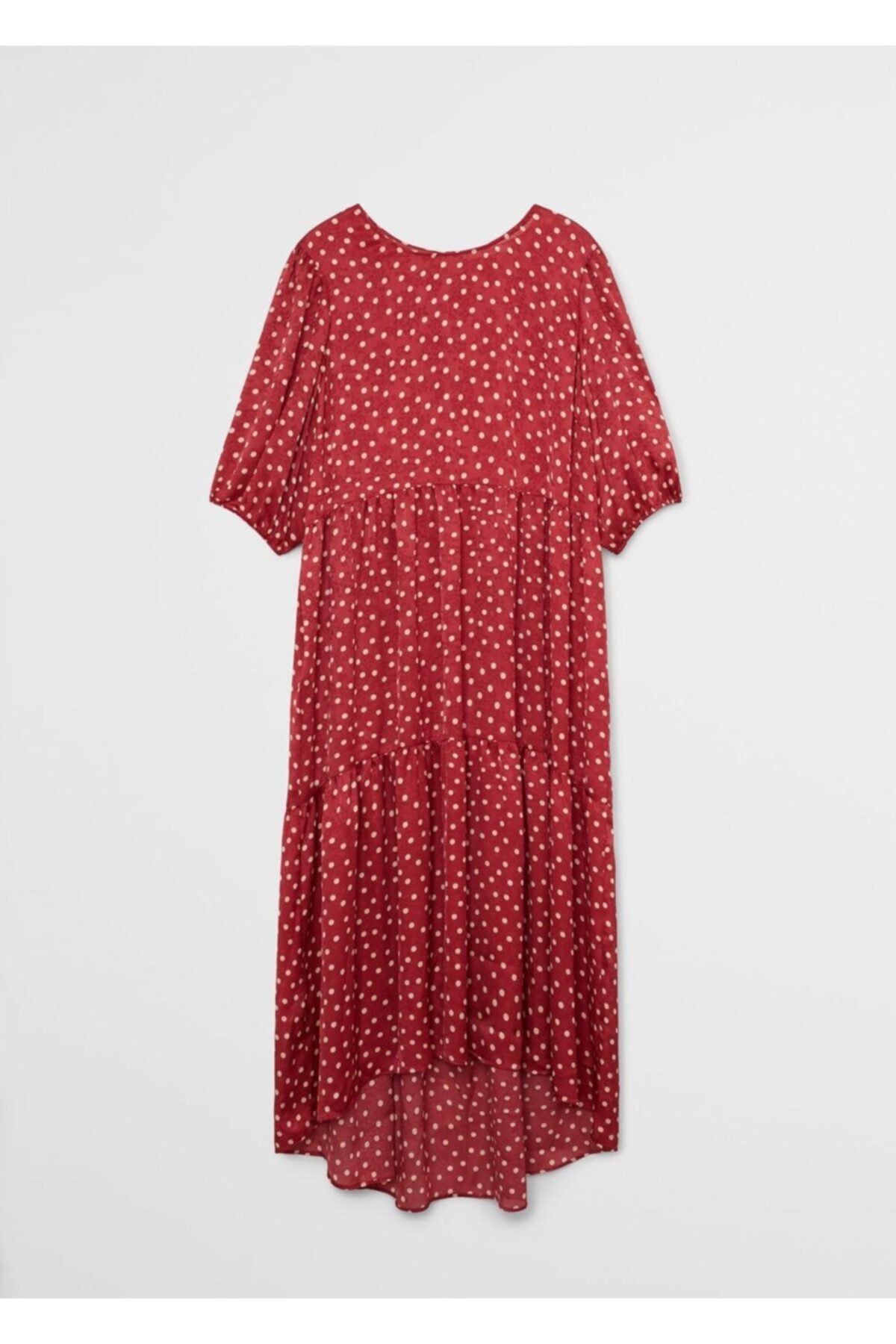 Violeta by MANGO Kadın Kırmızı Puantiyeli Fırfırlı Elbise 67017704