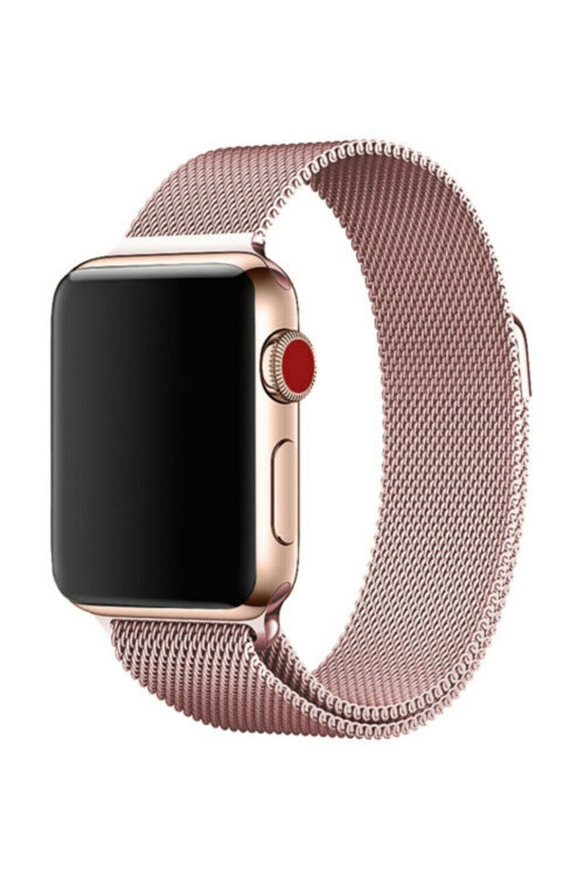 TahTicMer Apple Watch Seri 6 40 Mm Çelik Kayış Hasır Örme Kordon Milano