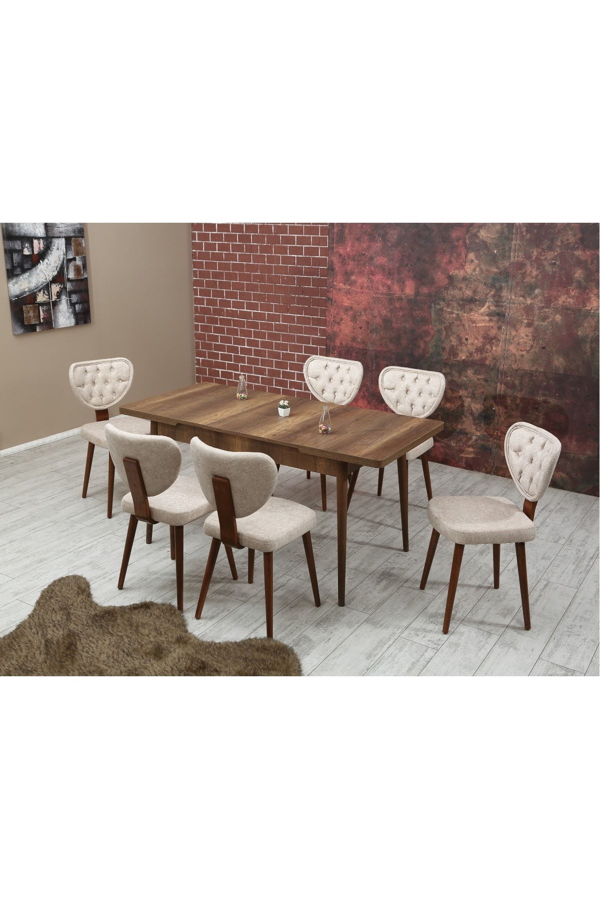Ervo Krem Yemek Masa Takımı 6 Sandalyeli Fiyatı, Yorumları