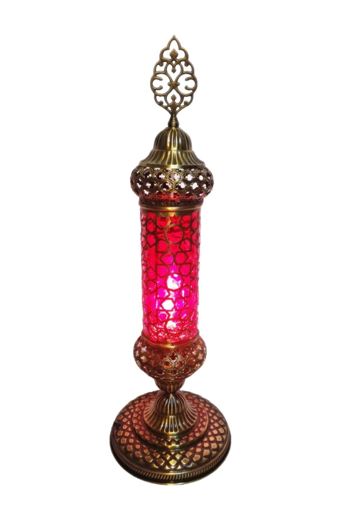 the istanbul lamp Kırmızı Otantik Osmanlı Dekoratif Sarı Pirinç Lambader