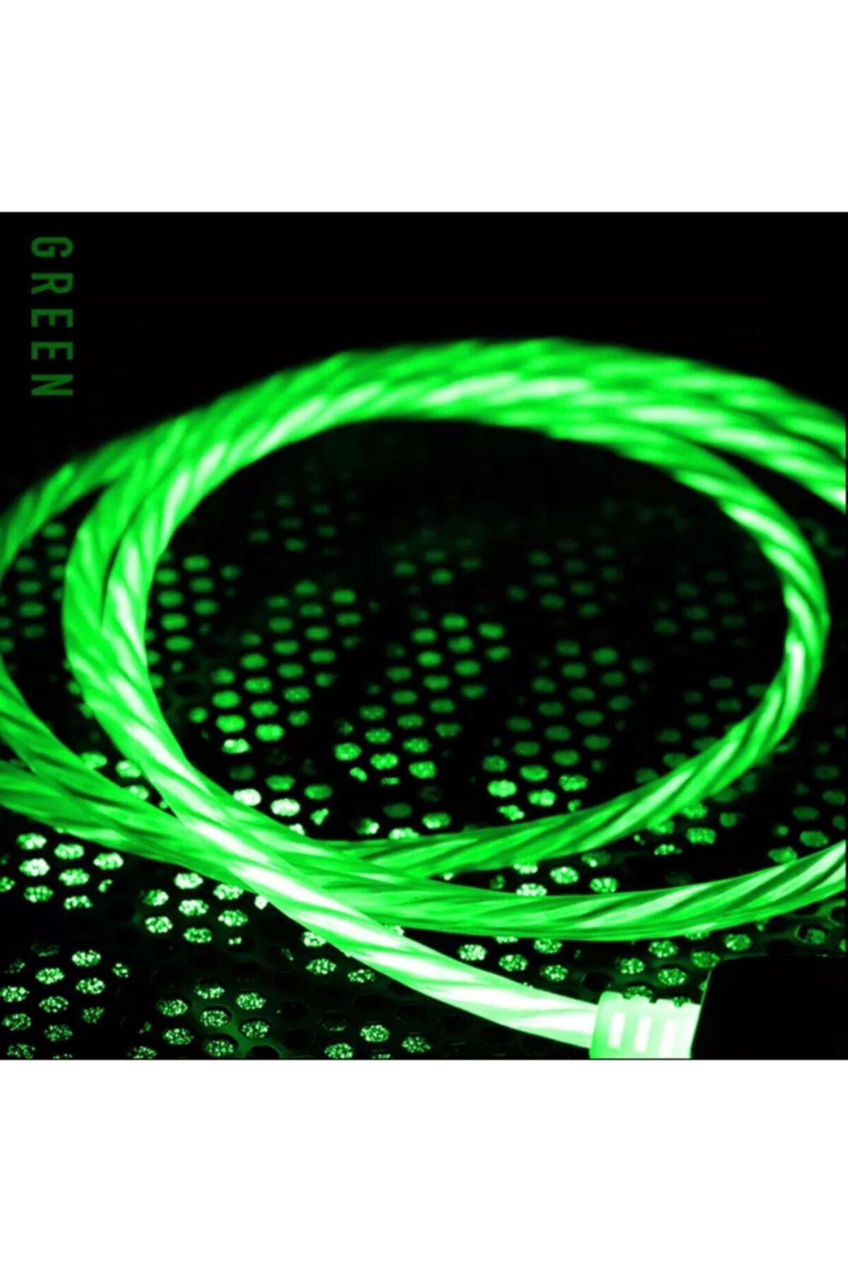ucuzmi Iphone Lighting Full Işıklı Hareketli Hızlı Şarj Kablo 60w 3.0a Yüksek Kalite Renk:yeşil