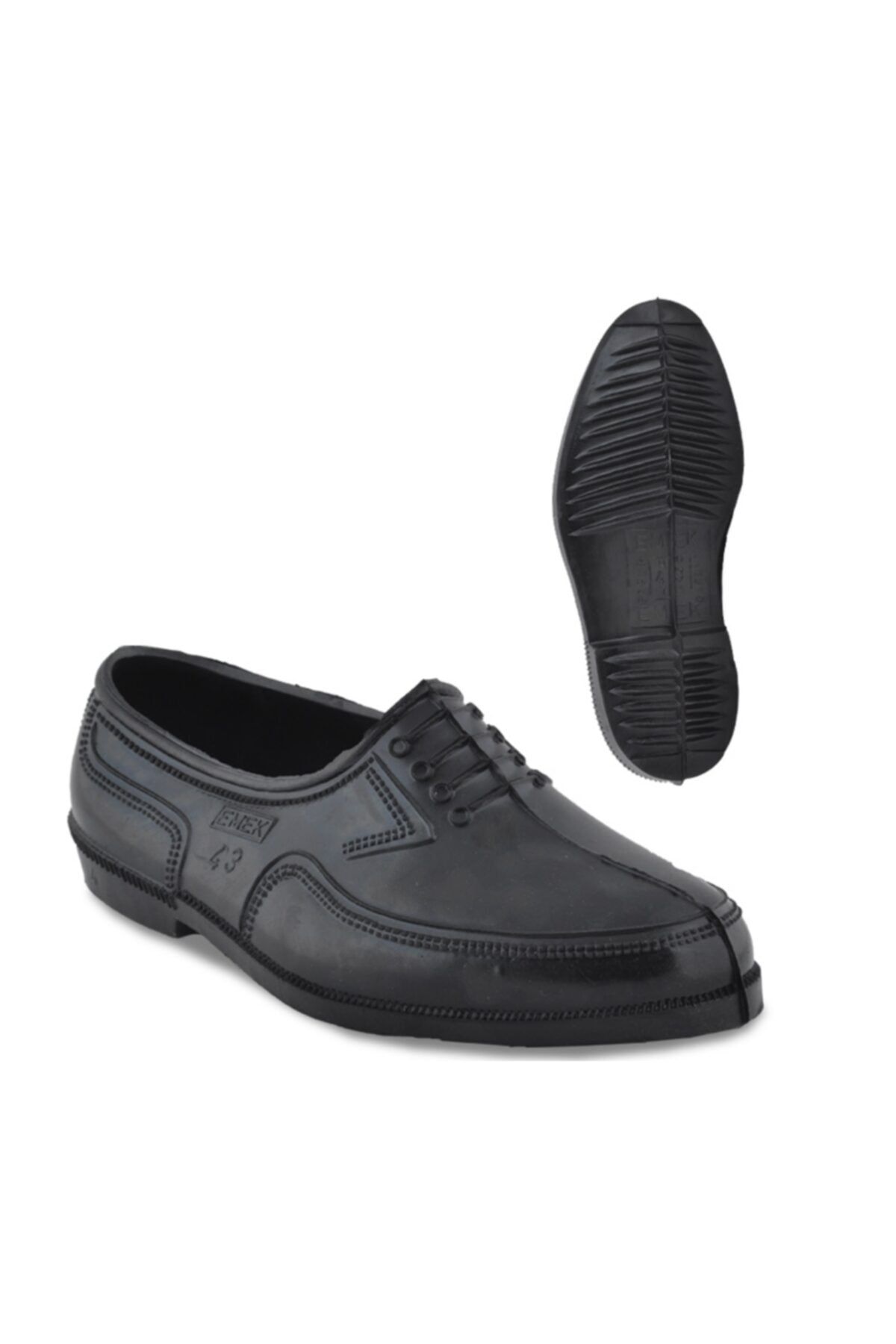 Emek Erkek Siyah Kara Lastik Trabzon Lastiği Ayakkabı