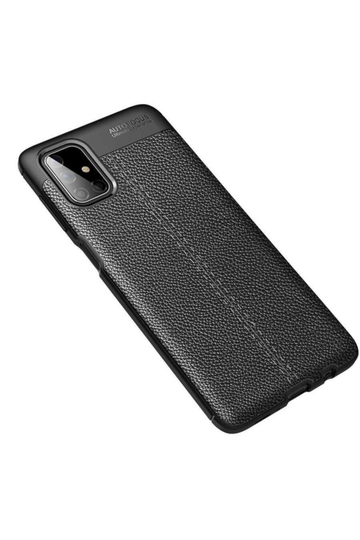 Nezih Case Samsung M51 Deri Görünüm Silikon Kılıf Siyah