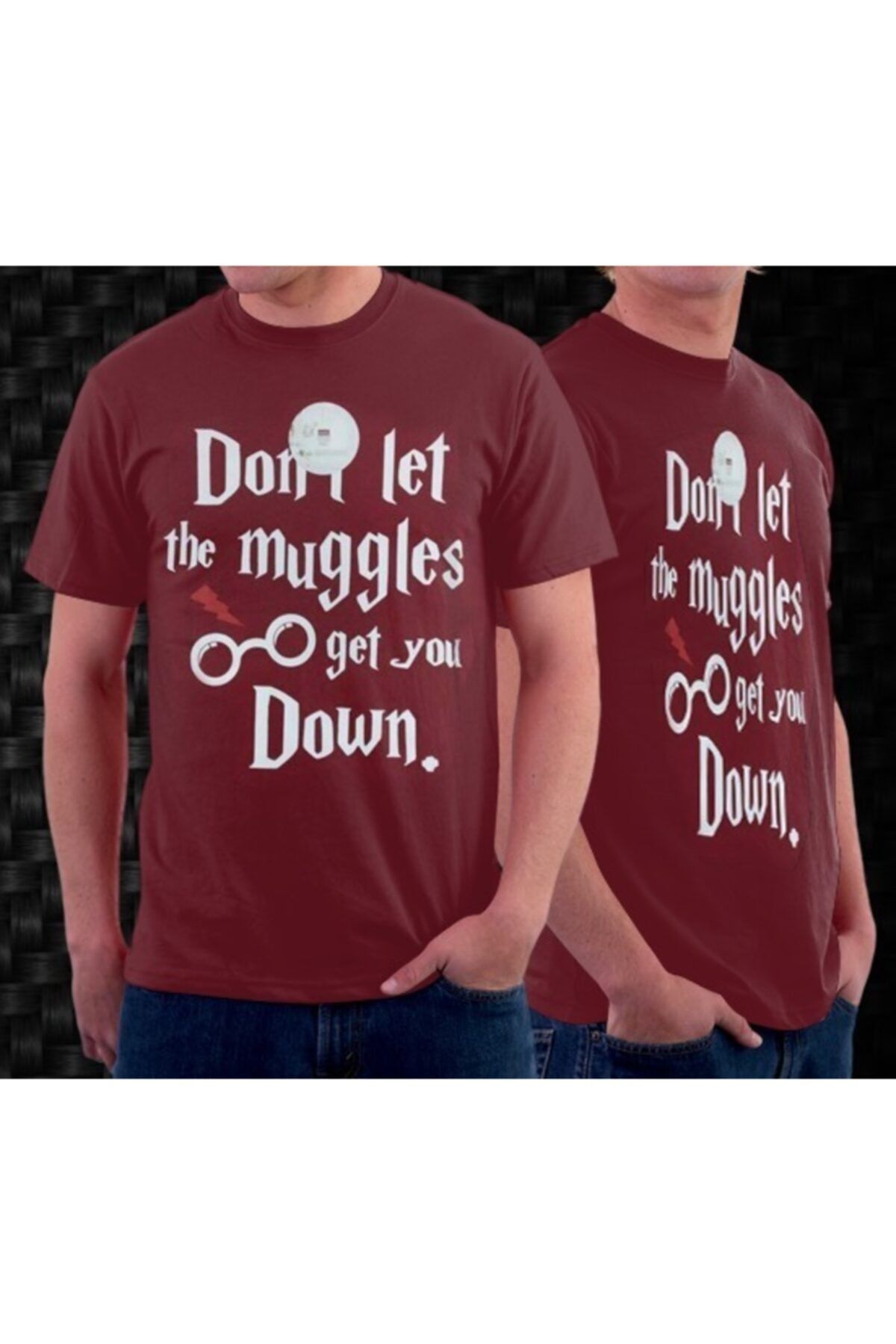 Harry Potter Erkek Bordo Muggles  Lisanslı Tshirt