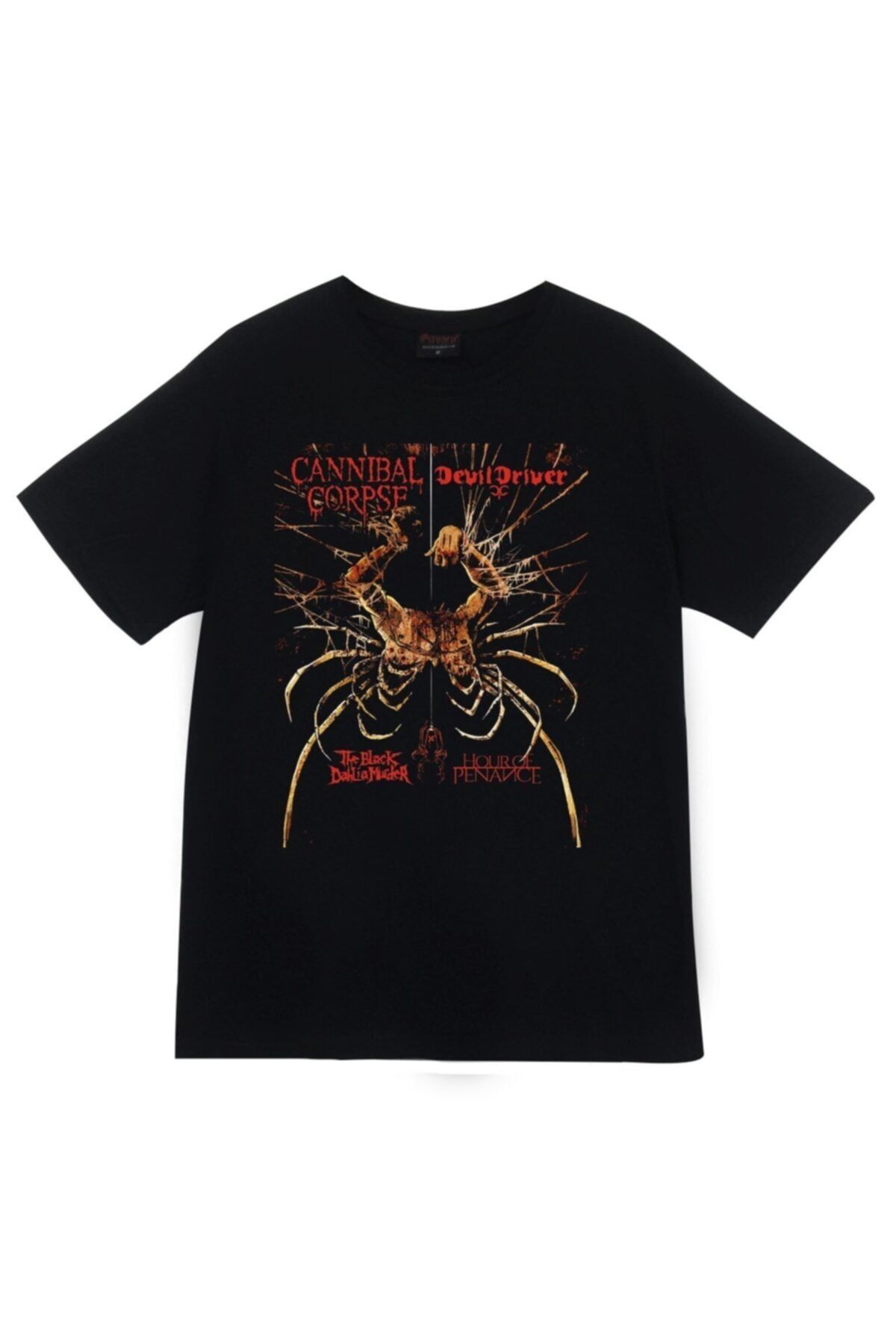 fame-stoned Unisex Siyah Cannibal Corpse Baskılı T-shirt