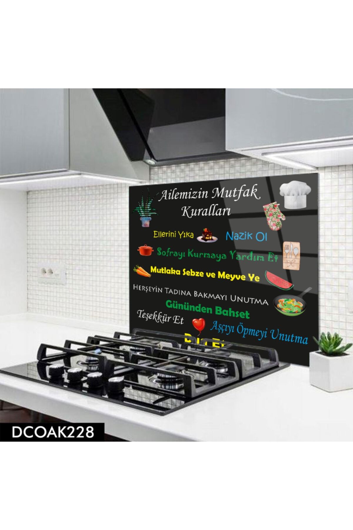 Genel Markalar Disegno Cam Ocak Arkası Koruyucu | Mutfak Kuralları