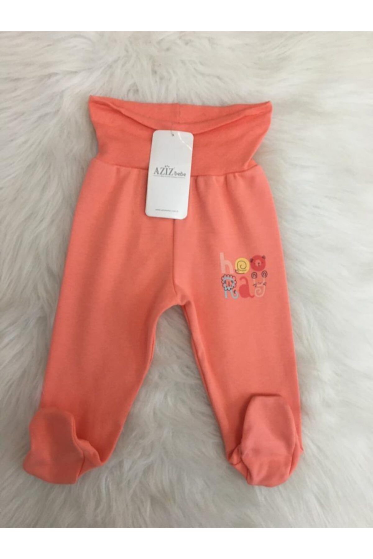 Aziz Bebe Kız Bebek Nar Çiçeği Patikli Tek Alt Pantolon
