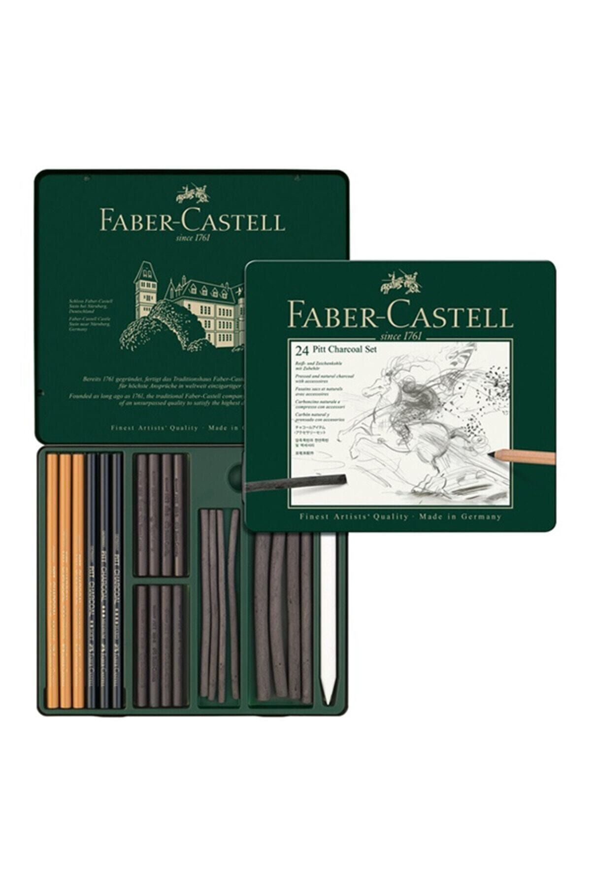 Faber Castell Pitt Charcoal Kömür Karakalem Eskiz Çizim Seti 24 Parça