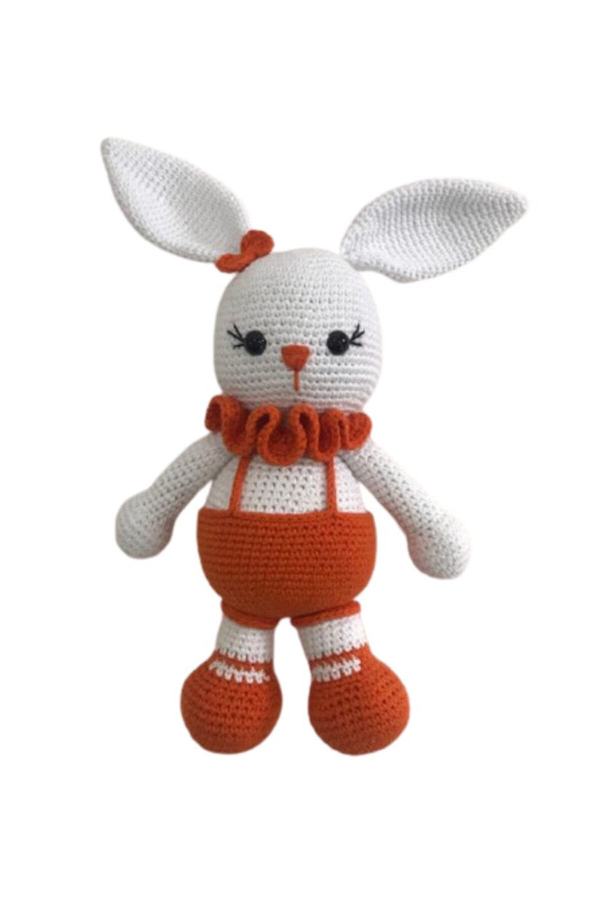 OYUNCAKPARK Turuncu Kıyafetli Tombik Tavşan Uyku Arkadaşı Amigurumi Organik Oyuncak