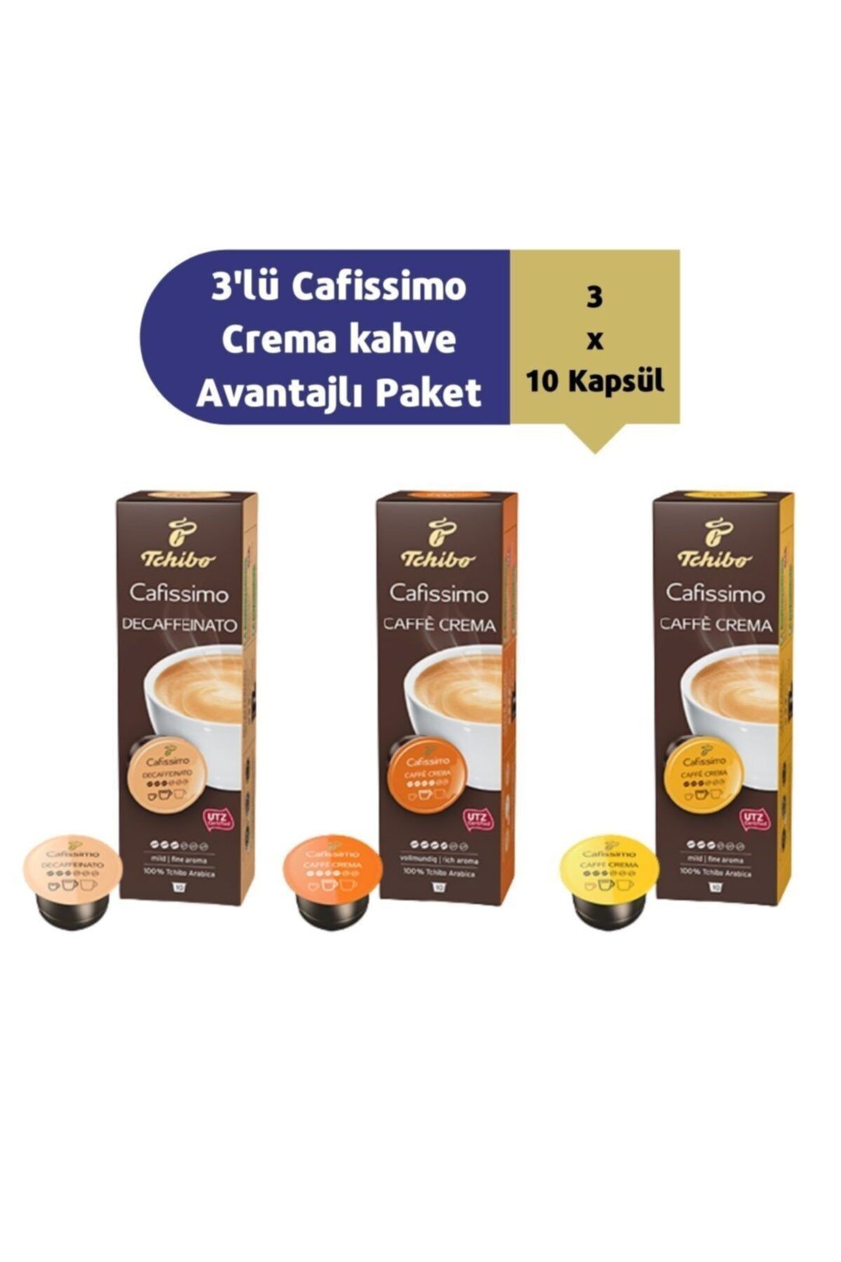 By Tüfekçi 3'lü Cafissimo Crema Kahve Avantajlı Paket 3x10 Kapsül