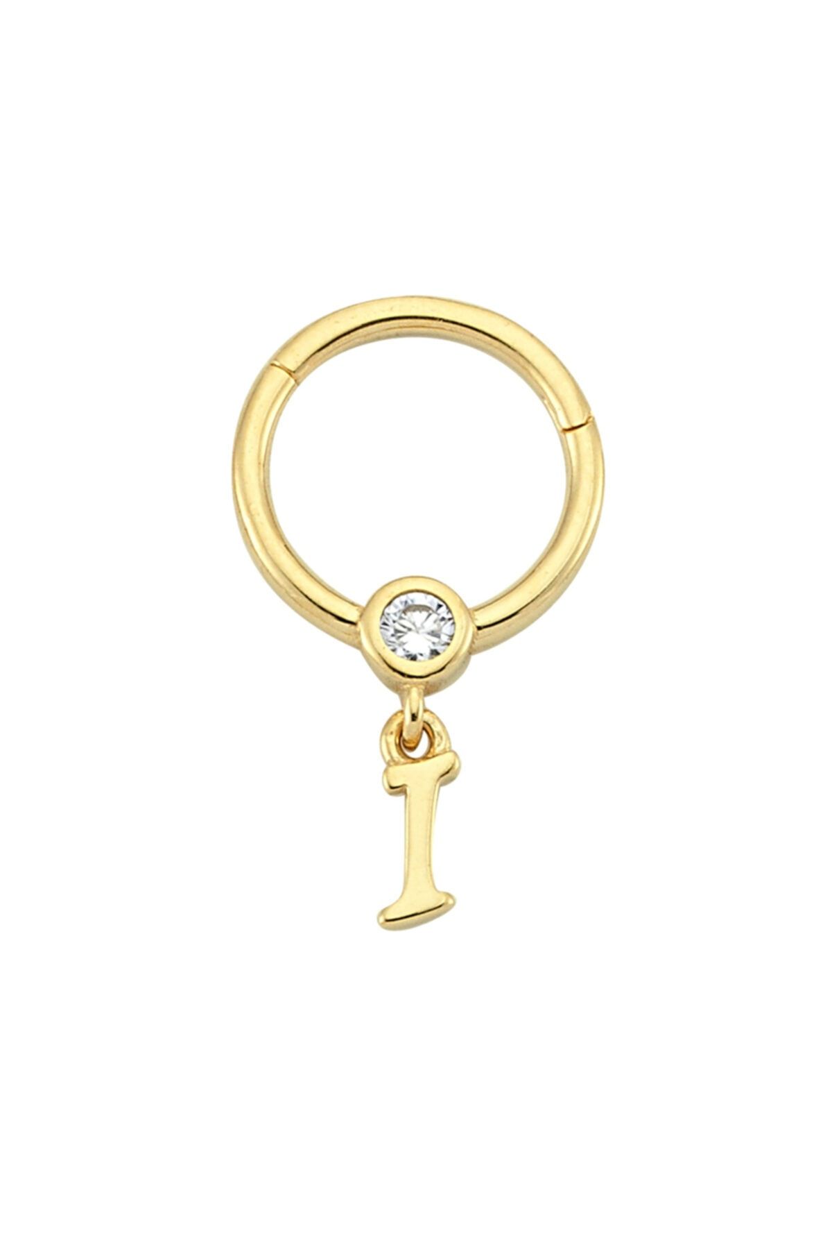 Penna Jewels Altın Halka Piercing – Harf Sallantılı – I