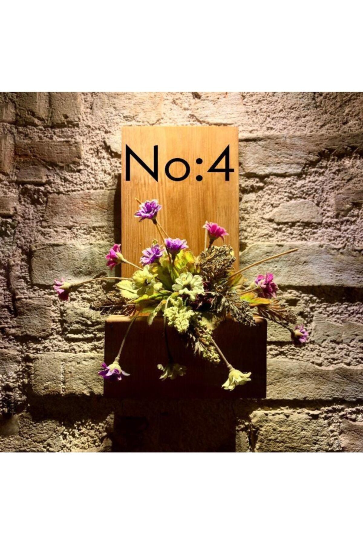MSAĞWOODS No:4 Kapı Önü Ahşap Kapı Numaralığı-çiçeklik-duvar Süsü-doğal-otantik-ev Hediyesi-kapı Isimliği