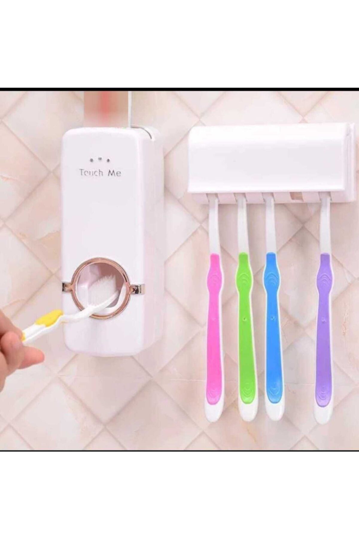 KARAKUŞ Banyo Aksesuarları Seti Diş Fırçası Tutucu Otomatik Diş Macunu Dispenser Tutucu