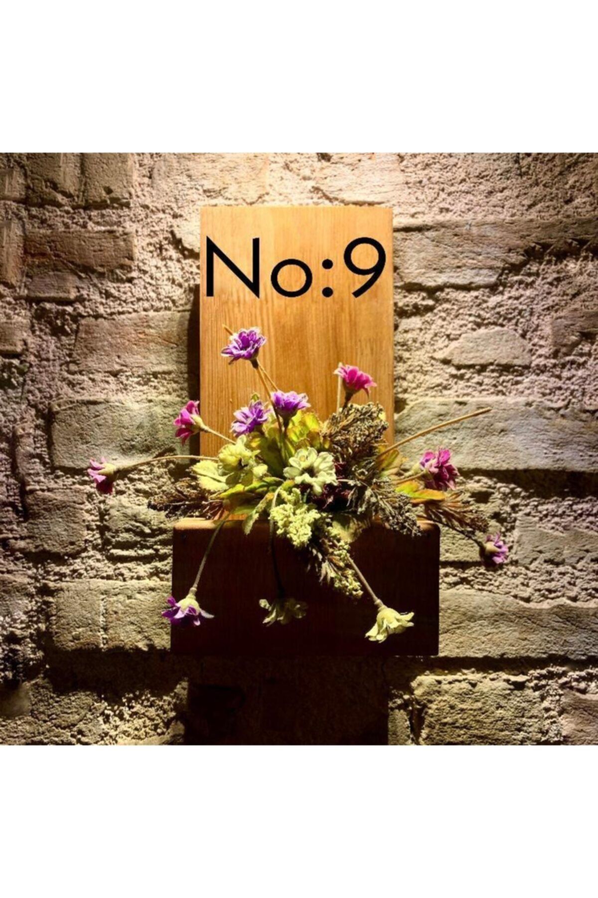 MSAĞWOODS No:9 Kapı Önü Ahşap Kapı Numaralığı-çiçeklik-duvar Süsü-doğal-otantik-ev Hediyesi-kapı Isimliği