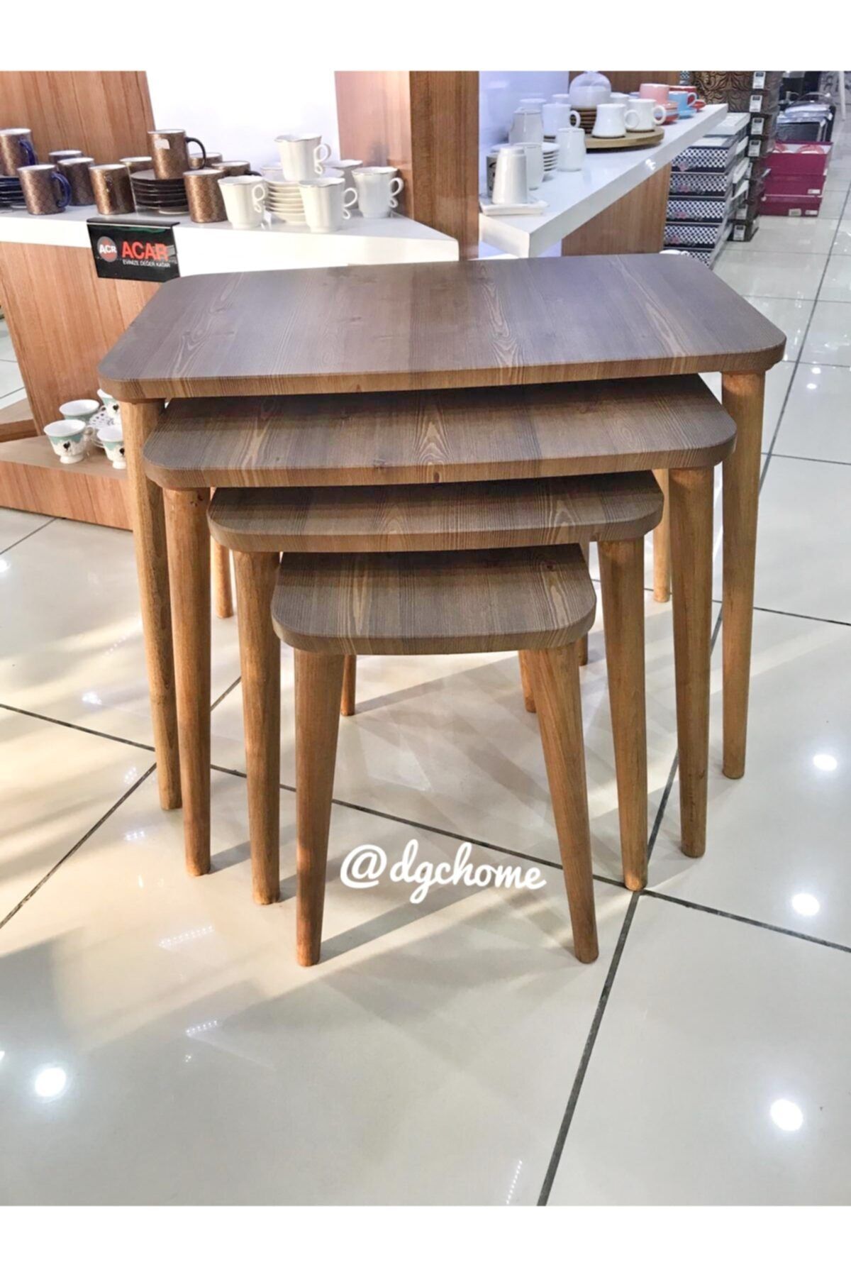 DGCHOME Ceviz Ahşap Sehpa
