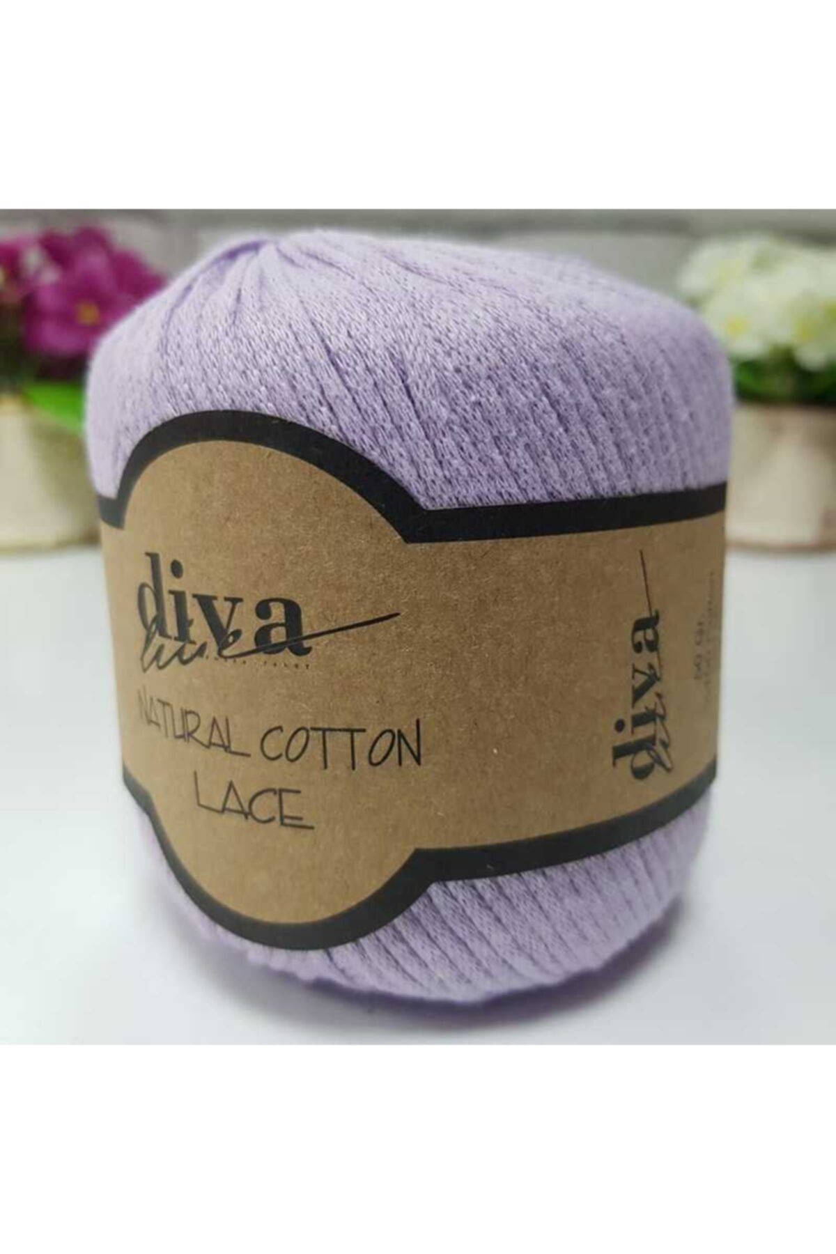 Diva İplik Diva Natural Cotton Lace Lase Ipi 2135 Açık Lila
