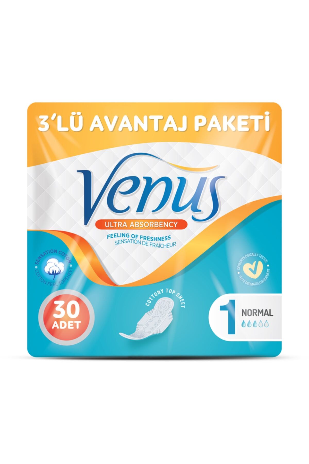 Venüs VENÜS HİJYENİK PED NORMAL 30 ADET (3 PAKET)