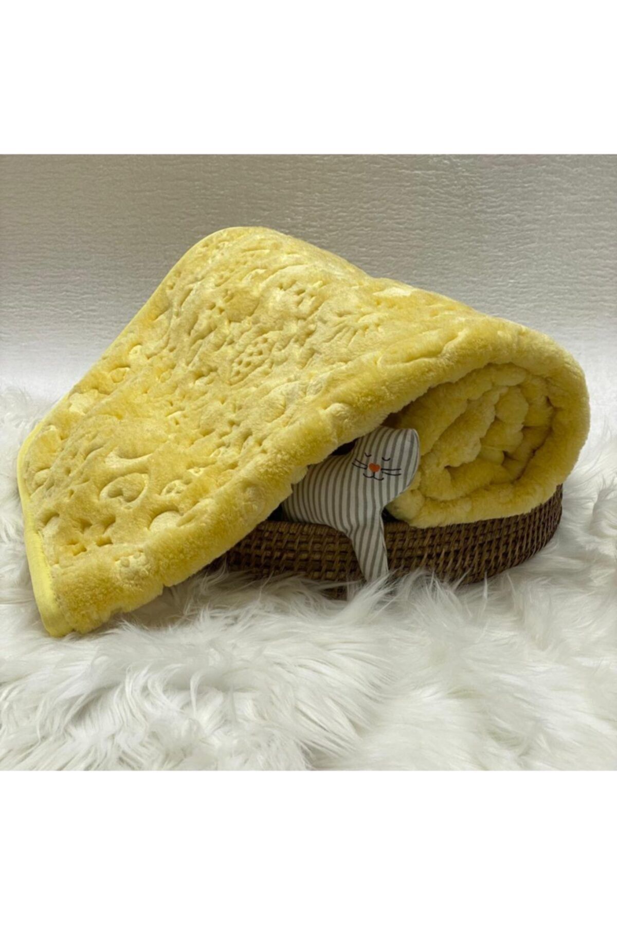 Baby serra Sarı Valentine Vizyon Bebek Battaniyesi Peluş Battaniye 100x125 Cm