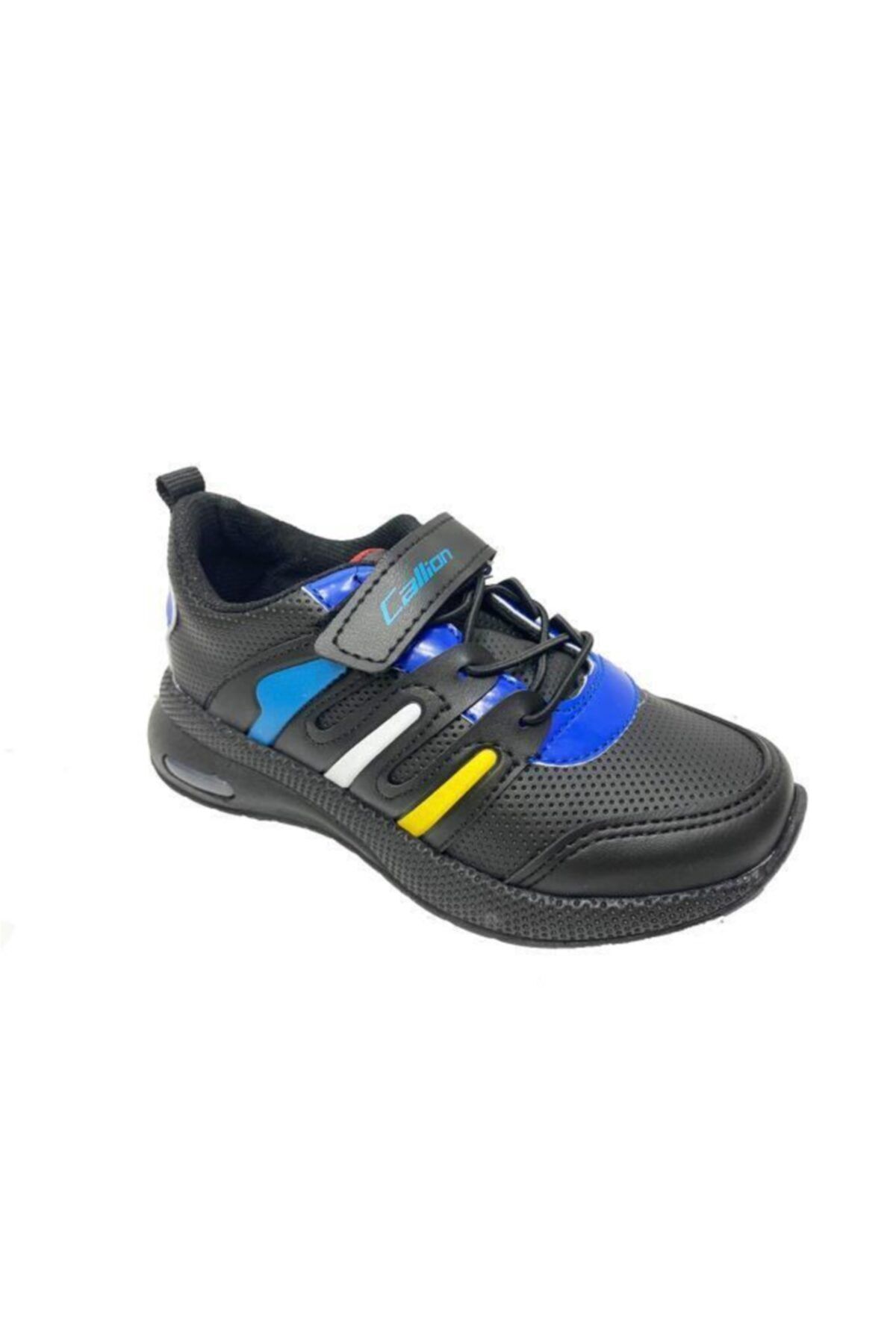 Callion 02-21 Işıklı Deri Cırtlı Patik Çocuk Spor Ayakkabı Siyah Sax