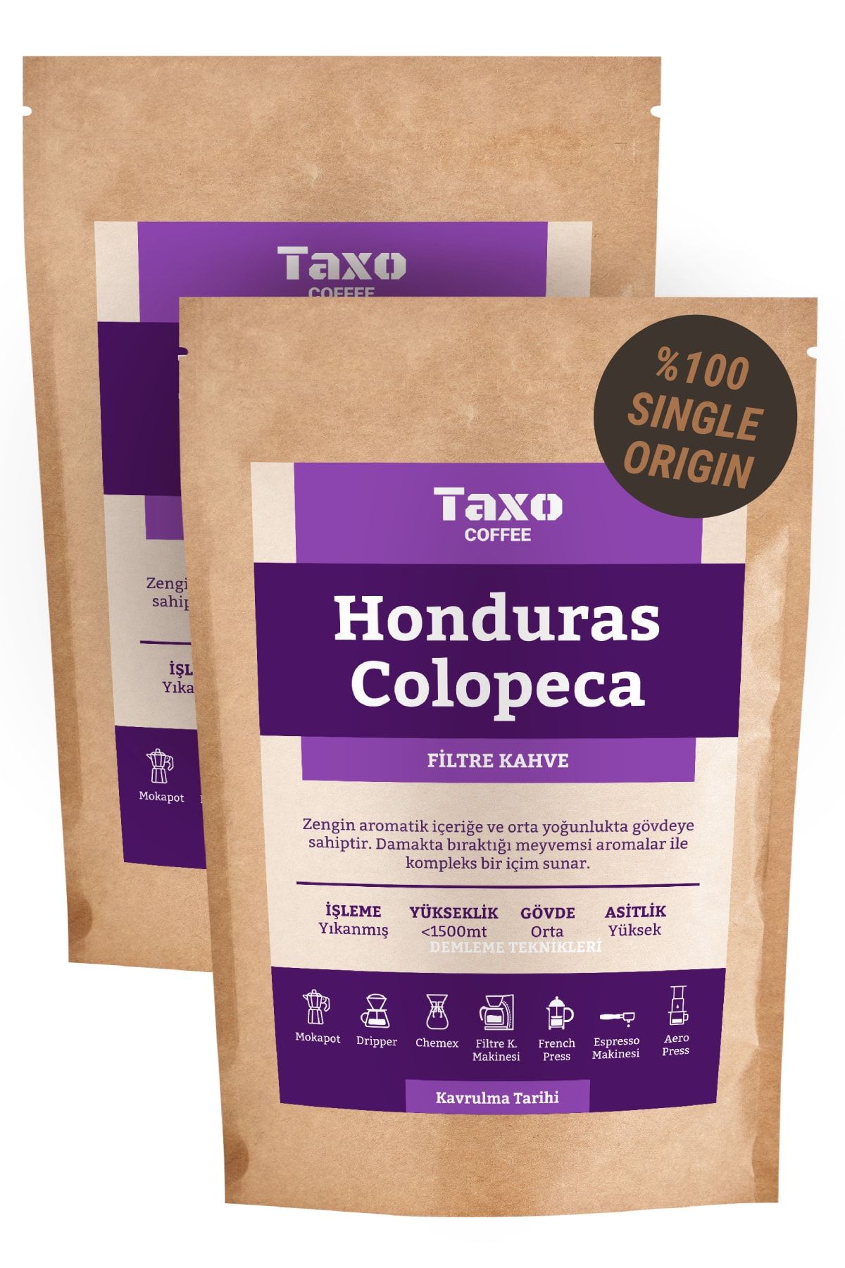 Taxo Coffee Honduras Cafe Colopeca 1kg Filtre Kahve