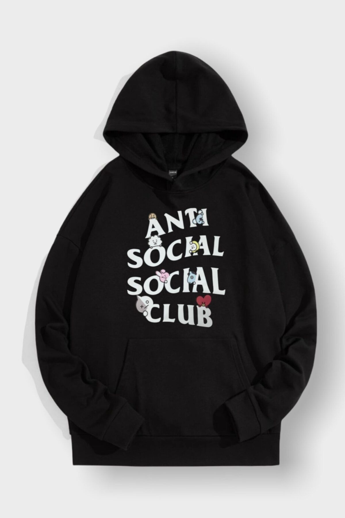 Ef Butik Siyah Kapüşonlu Anti Social Club Bts Sweatshirt