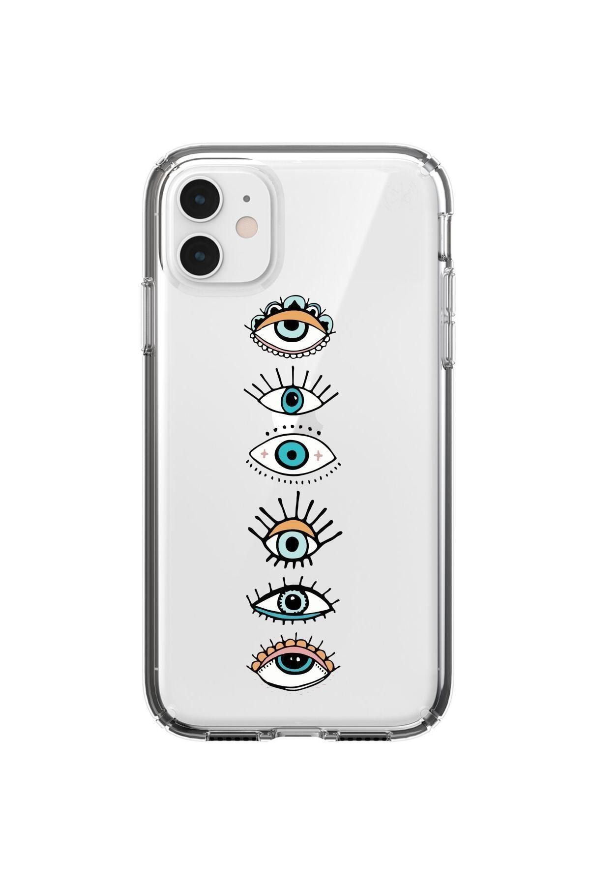 mooodcase Renkli Gözler Iphone 11 Şeffaf Telefon Kılıfı