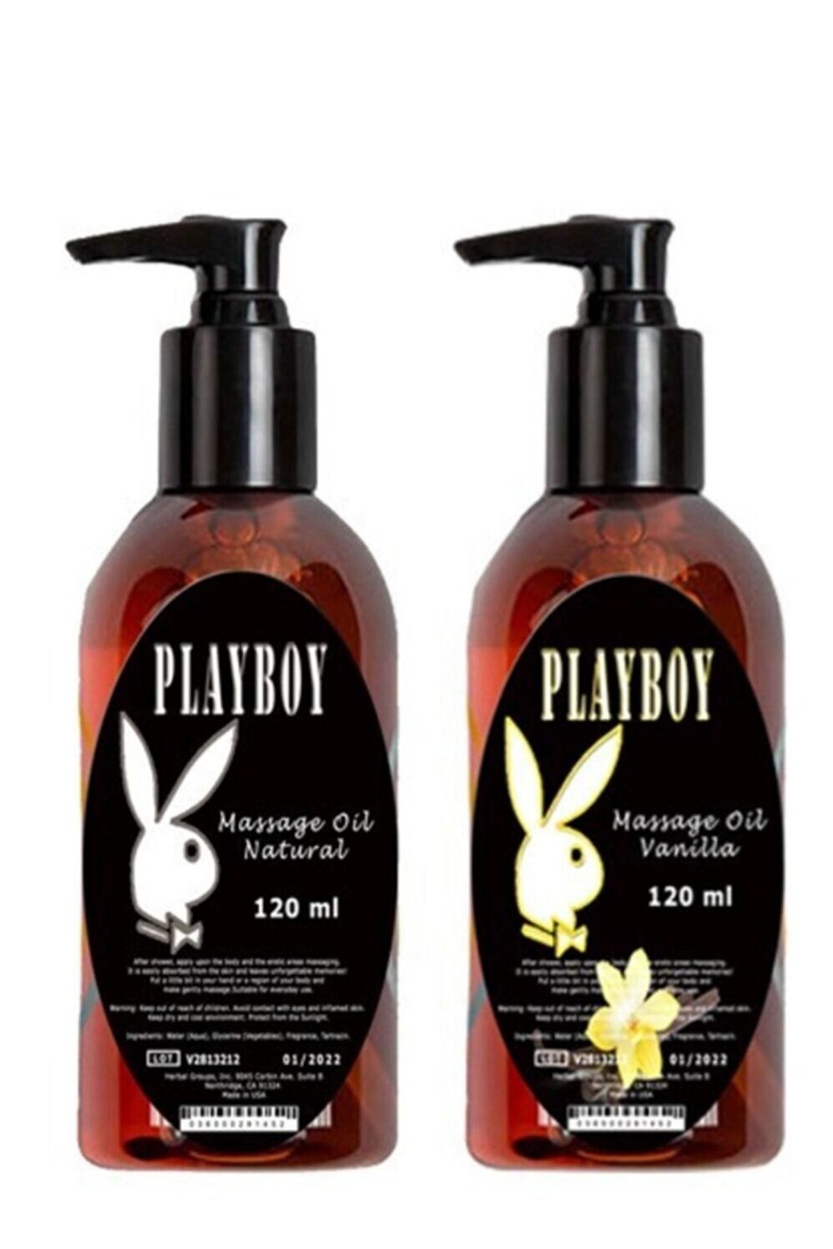 Playboy Vanilya Aromalı Ve Natural Erkek Istek Arttırıcı Rahatlatıcılı Vücut Aromaterapi Masaj 2 Adet 120ml