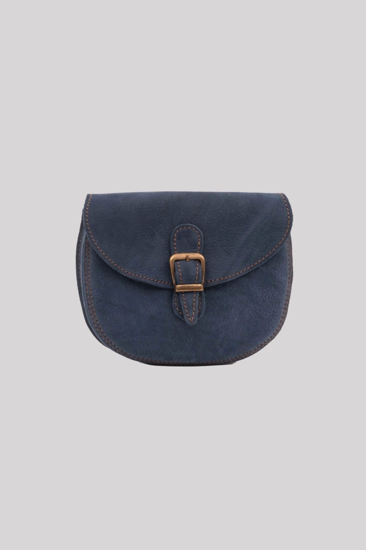 Galata Leather El Yapımı Kadın Deri Postacı Çantası - Sevılla - Mavı