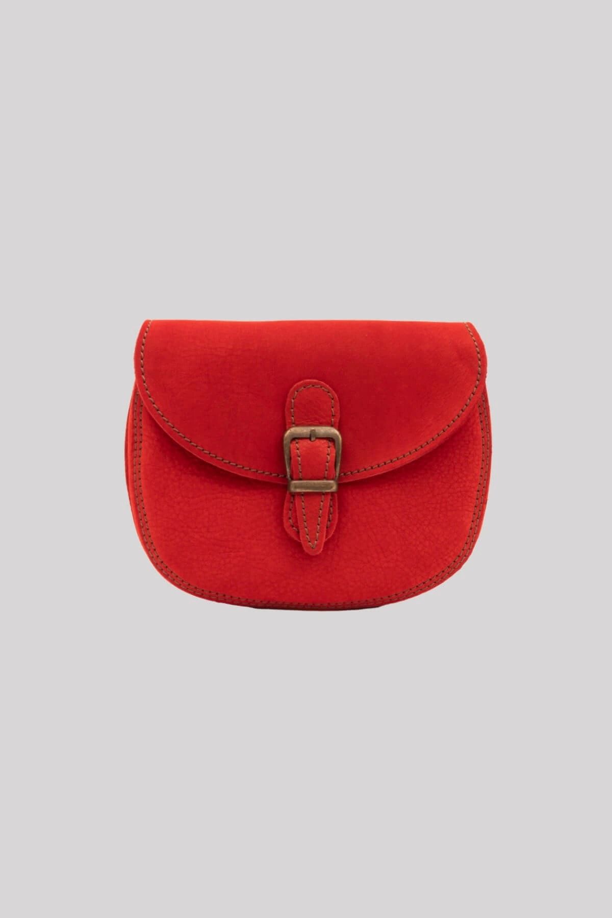 Galata Leather El Yapımı Kadın Deri Postacı Çantası - Sevılla - Kırmızı