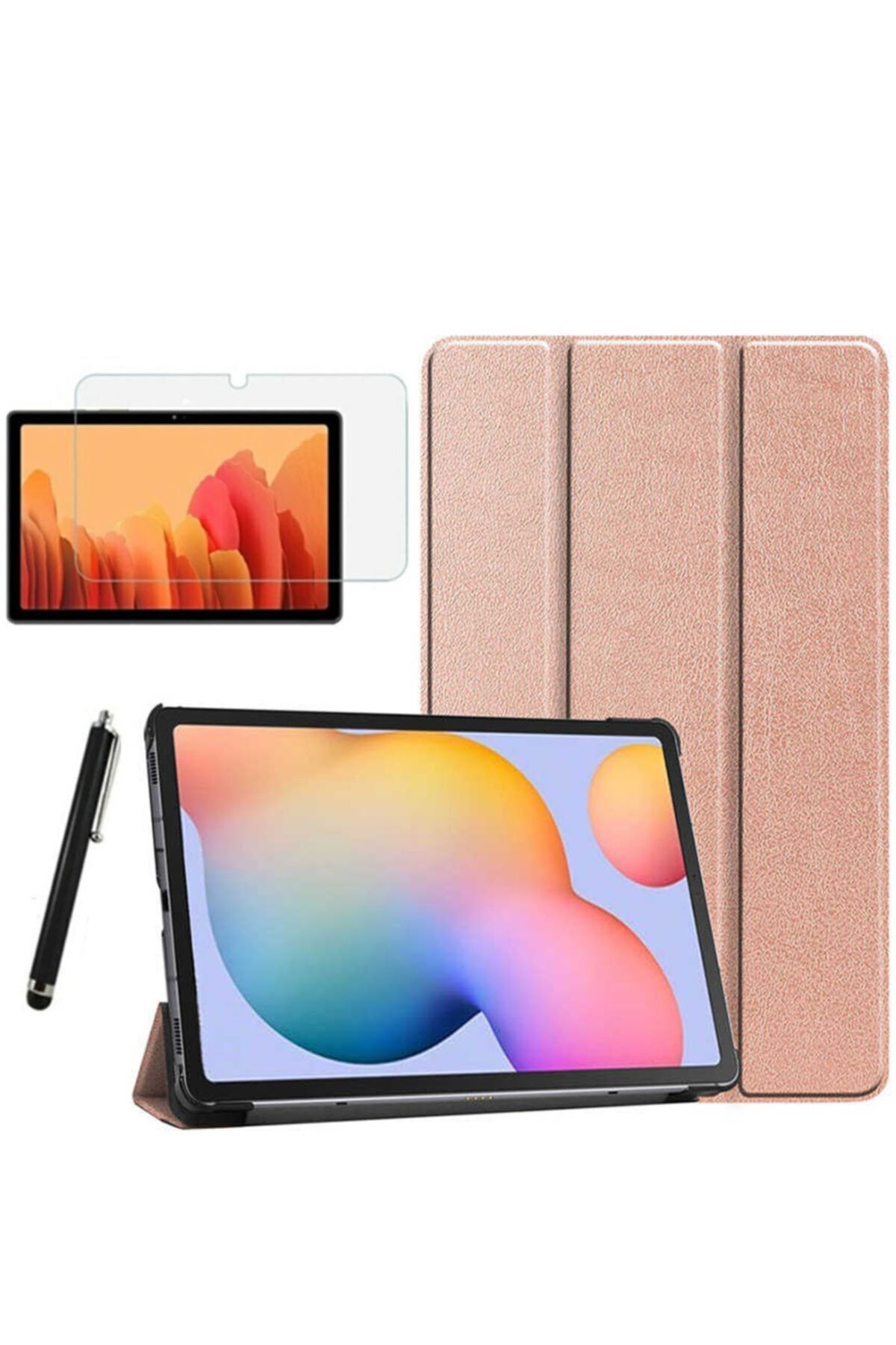 Nezih Case Samsung Galaxy Tab A7 T500 T505 T507 Uyumlu Smart Cover Tablet Kılıfı Ekran Koruyucu Kalem