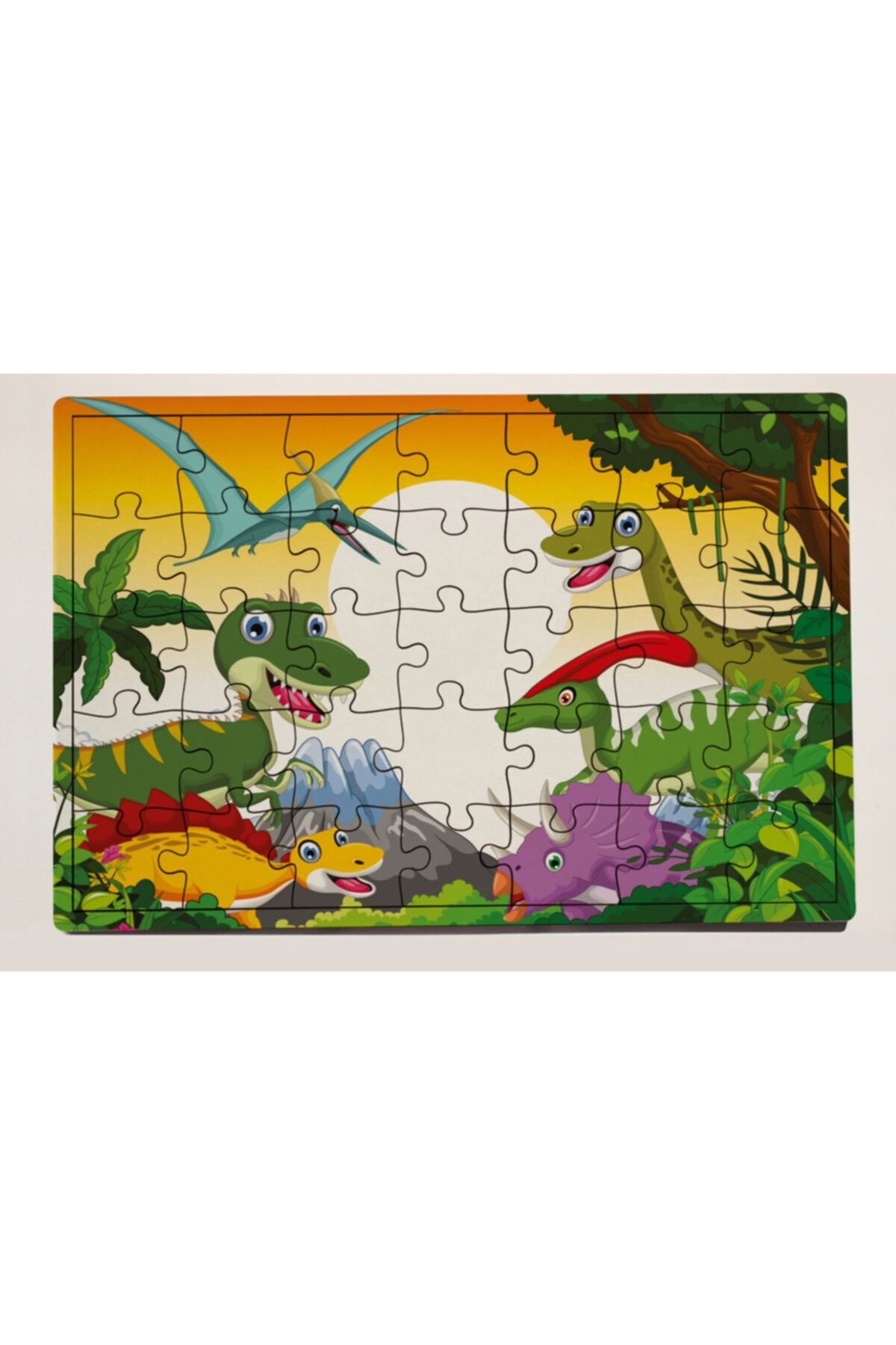 meyuhome Dinopark 35 Parça Ahşap Puzzle Yapboz