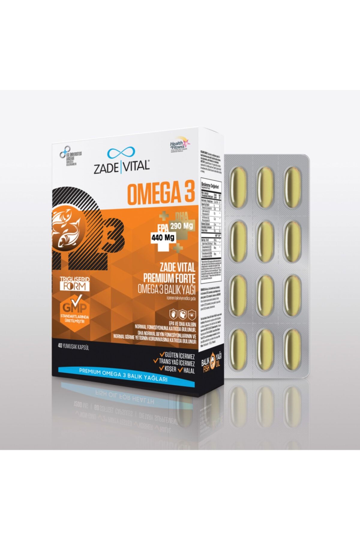 Zade Vital Omega 3 Forte Balık Yağı (1 Kutu) 40 Kapsül