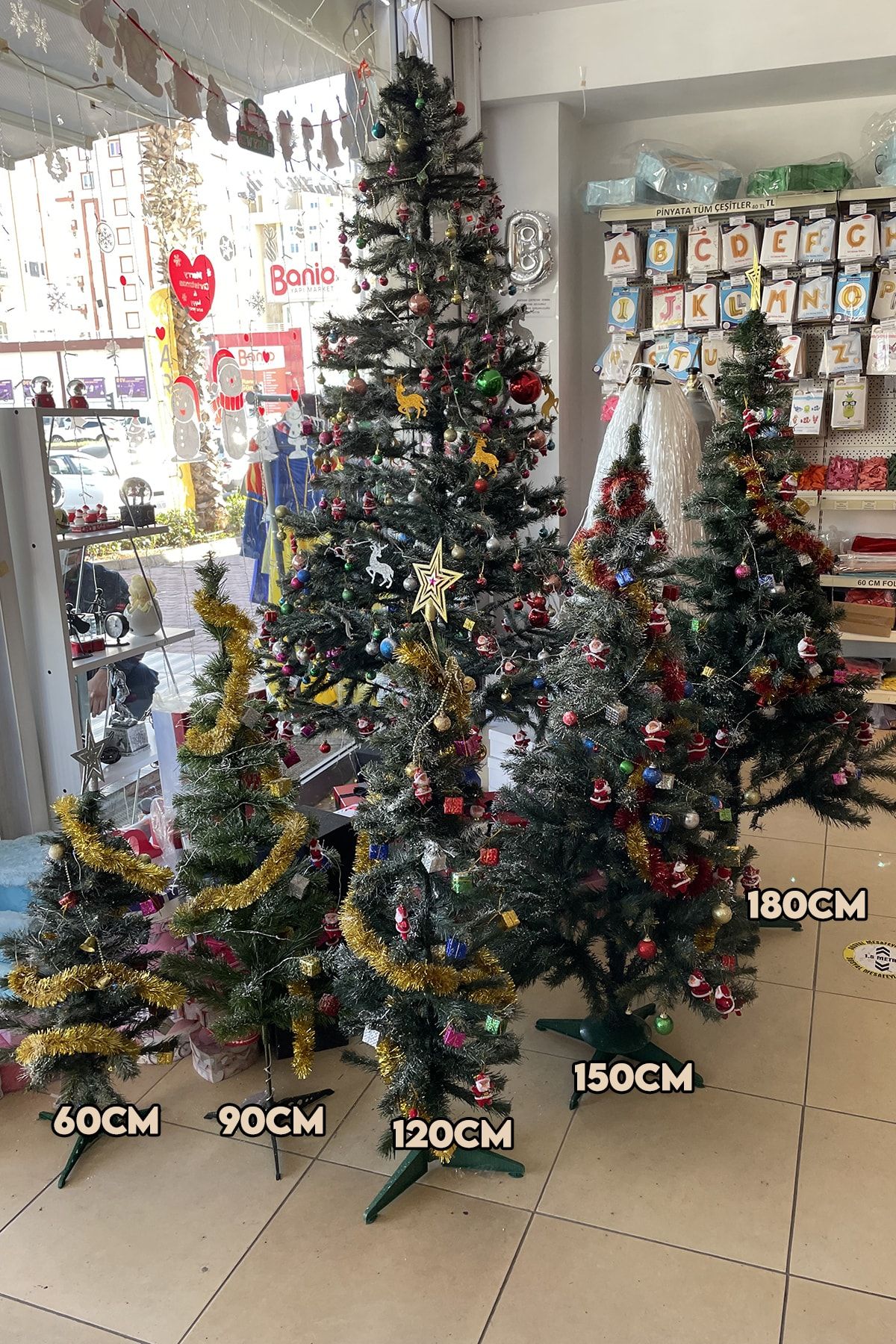 90 cm Yılbaşı Çam Ağaç Seti ve Yılbaşı Süsleri Paketi  Yılbaşı Işığı Kar Spreyi_3