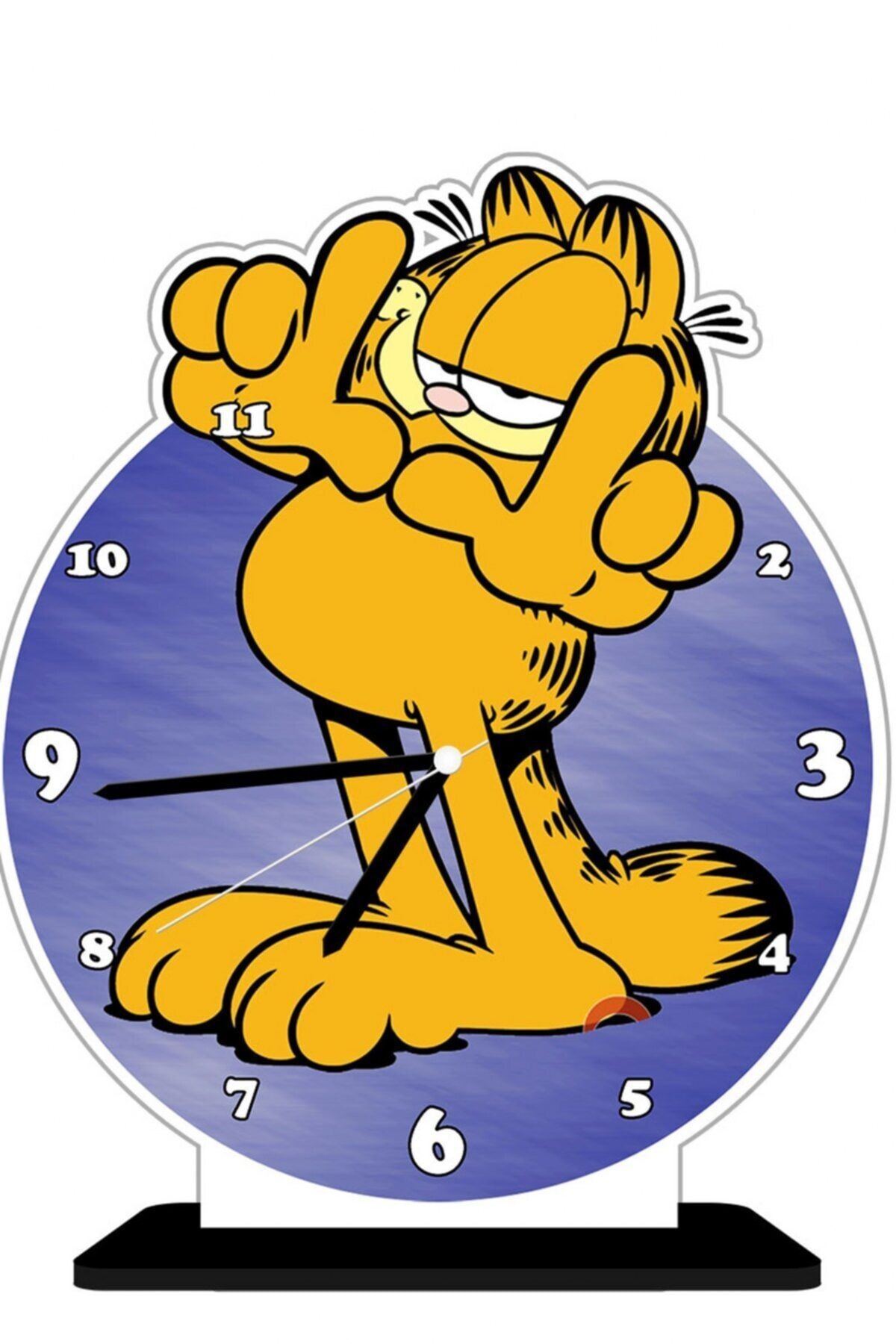 Tablomega Garfield Tarz Ahşap Masa Saati