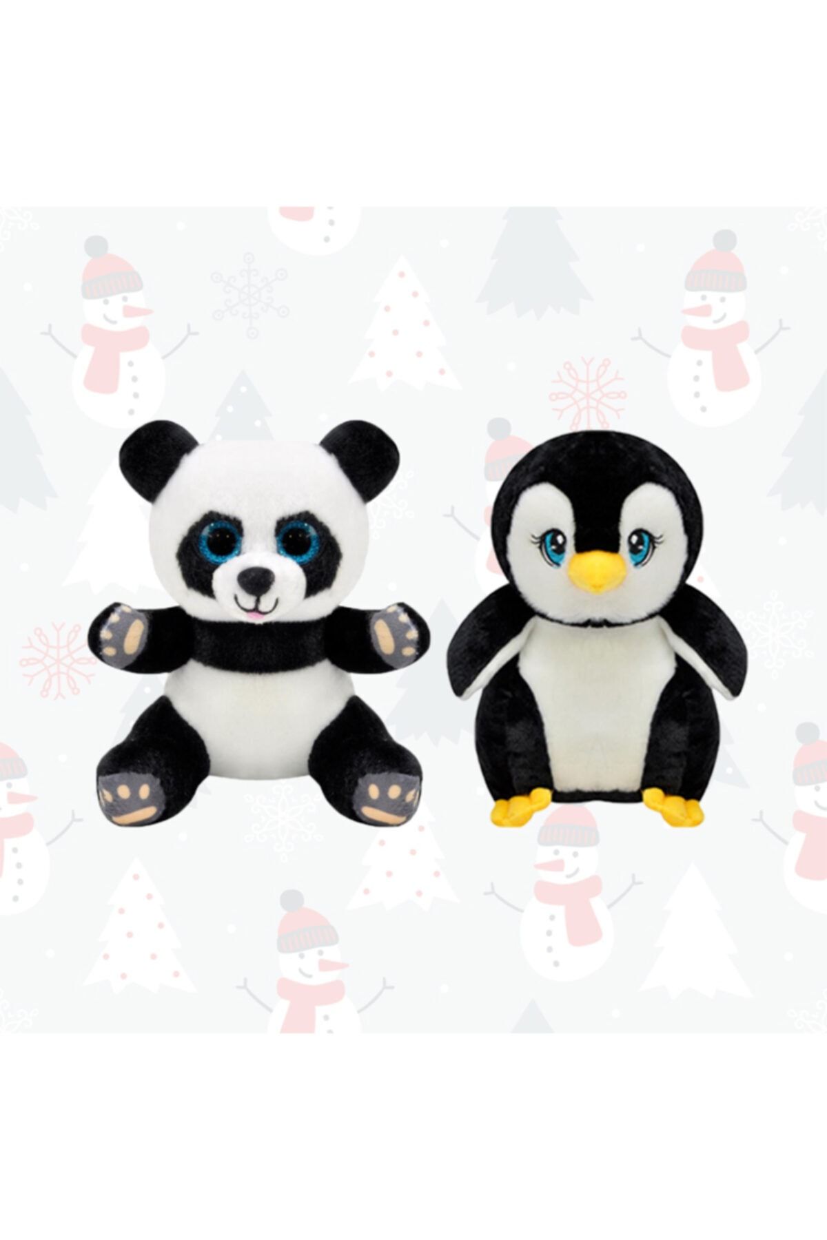 SELAY TOYS Peluş Panda Oyuncak Ve Peluş Penguen Oyuncak 15 Cm Yılbaşı Hediyesi Ve Yılbaşı Ürünleri